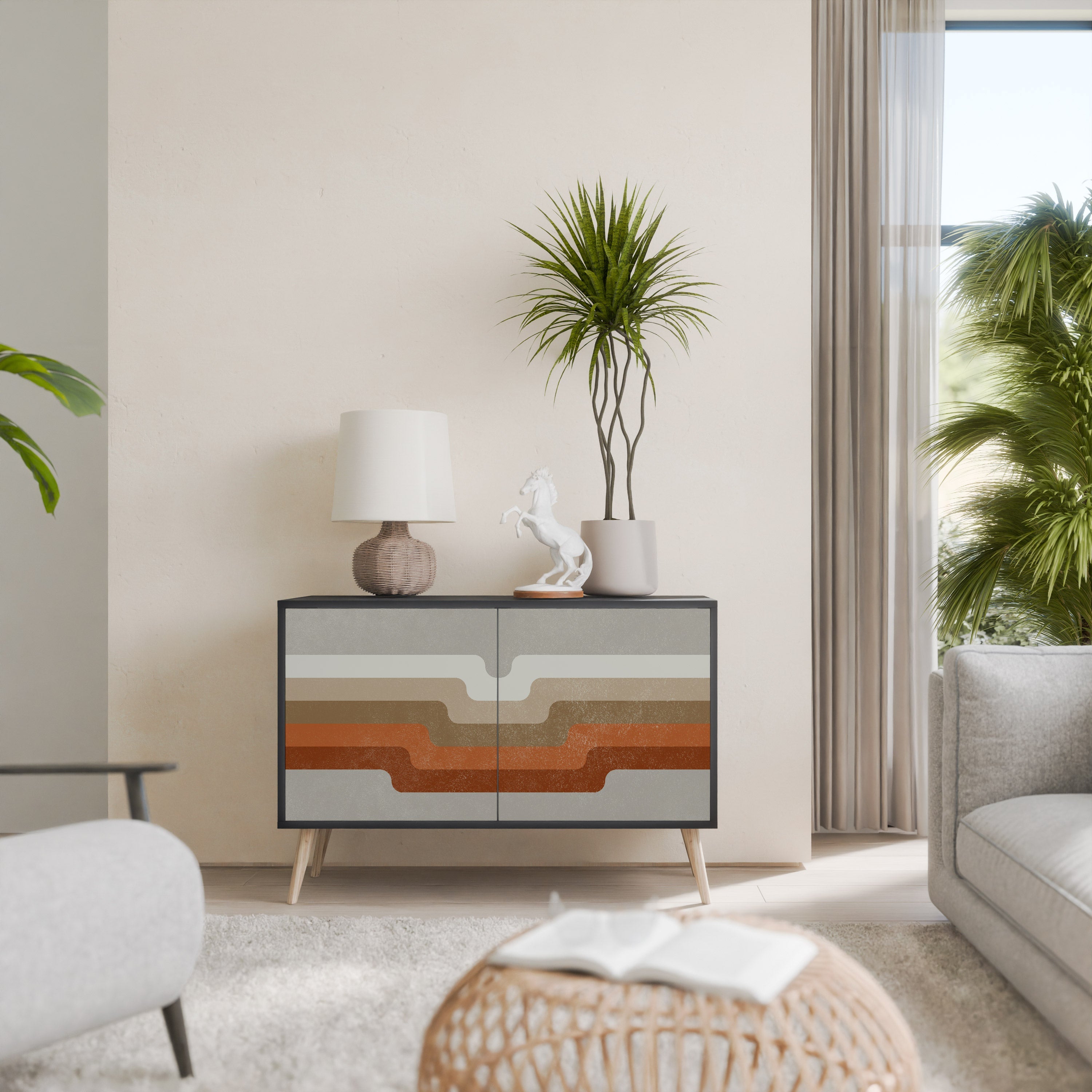 Buffet 2 portes PECULIAR TRAIL finition noire