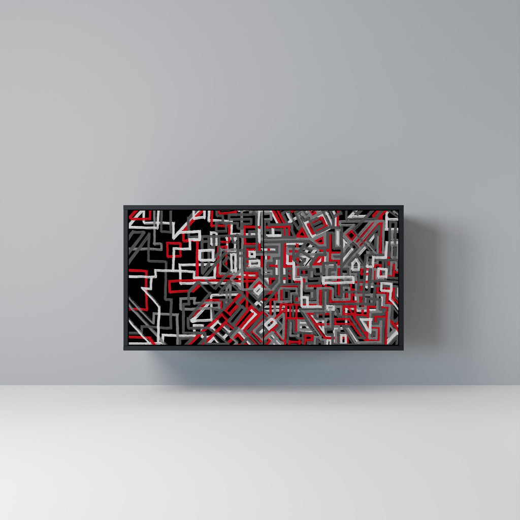 Buffet 2 portes BROKEN LINES finition noire