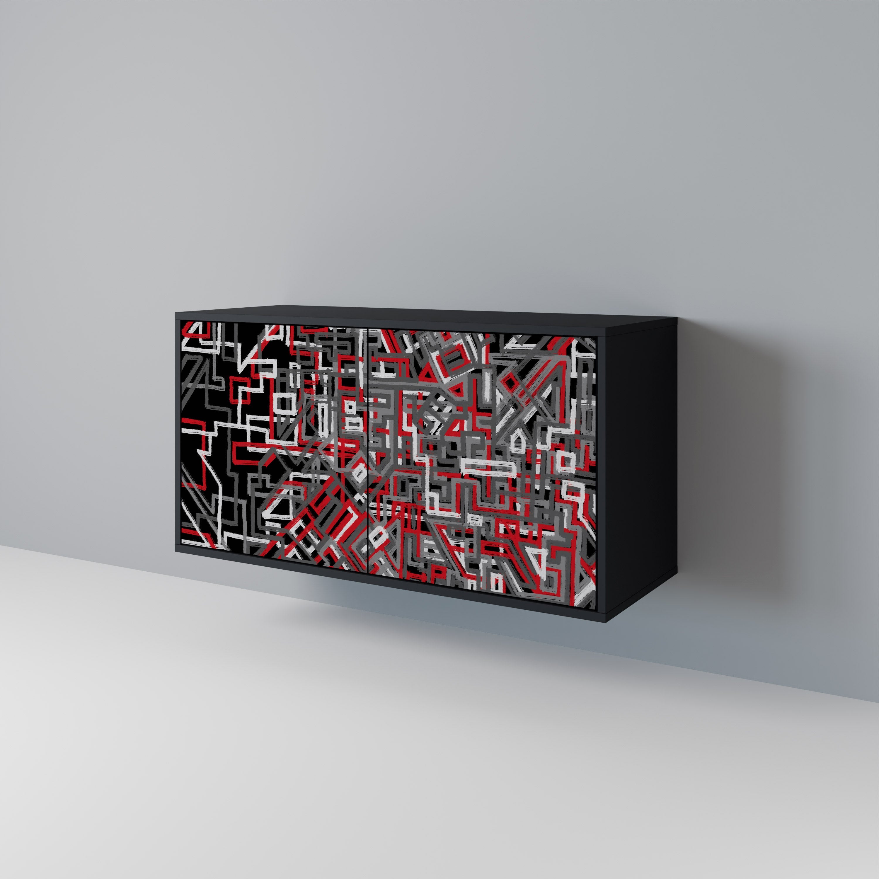 Buffet 2 portes BROKEN LINES finition noire