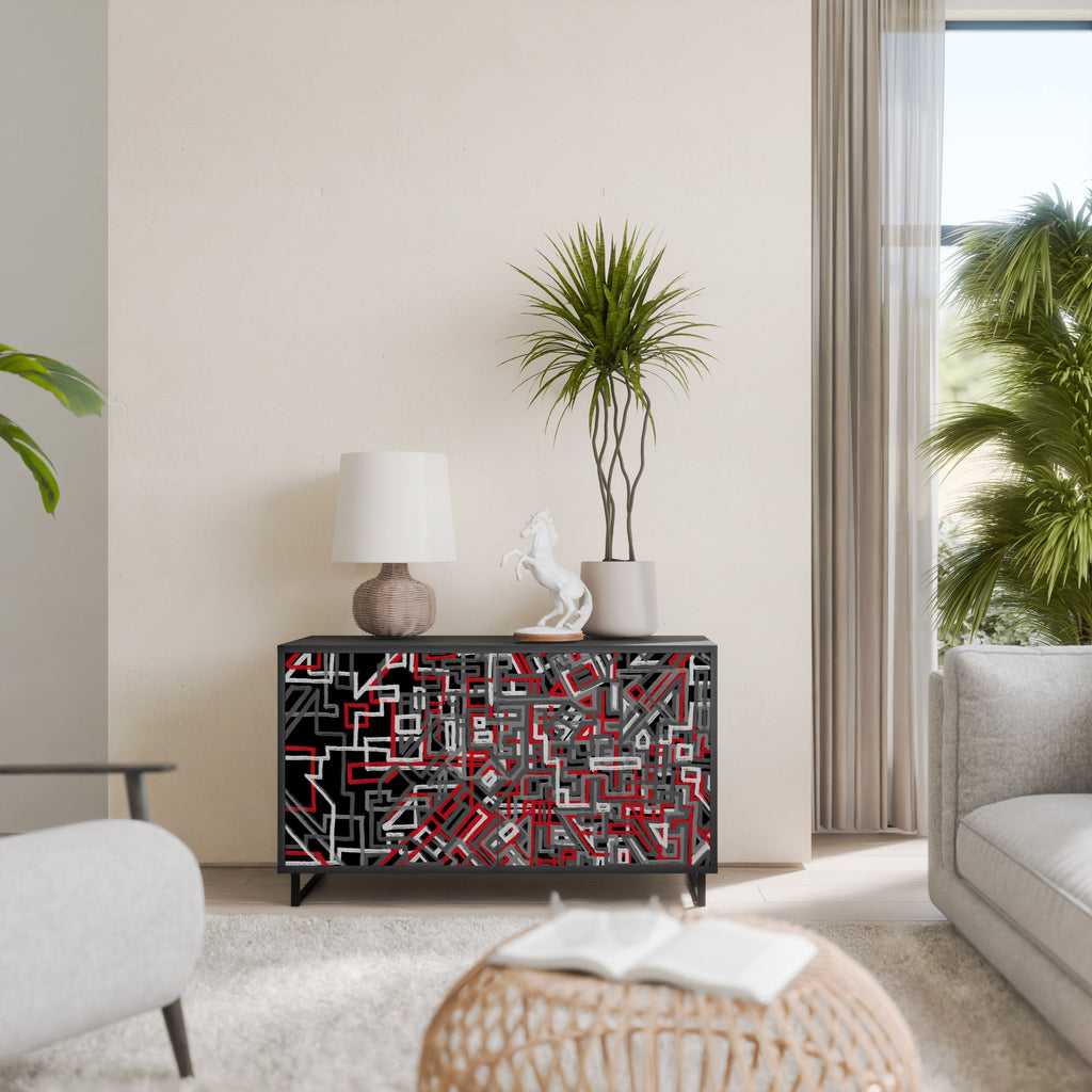 Buffet 2 portes BROKEN LINES finition noire