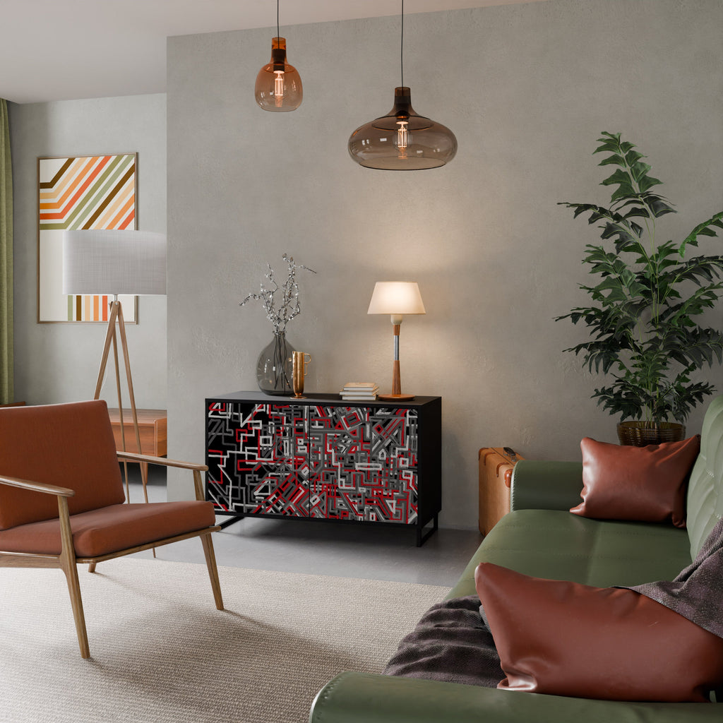 Buffet 2 portes BROKEN LINES finition noire