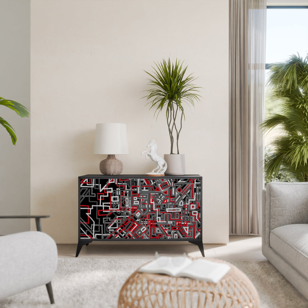 Buffet 2 portes BROKEN LINES finition noire