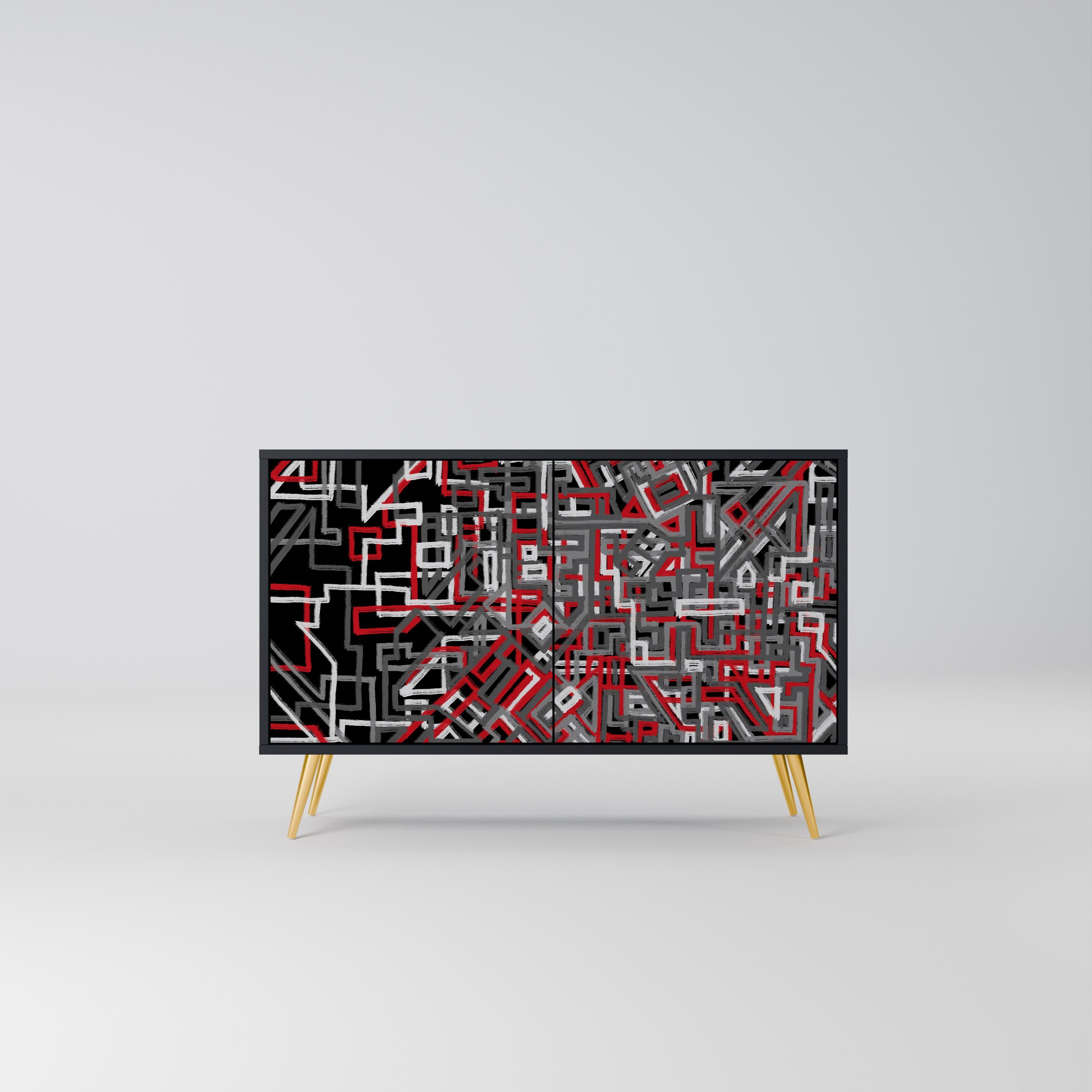 Buffet 2 portes BROKEN LINES finition noire