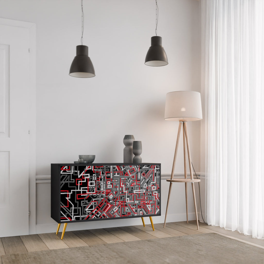 Buffet 2 portes BROKEN LINES finition noire