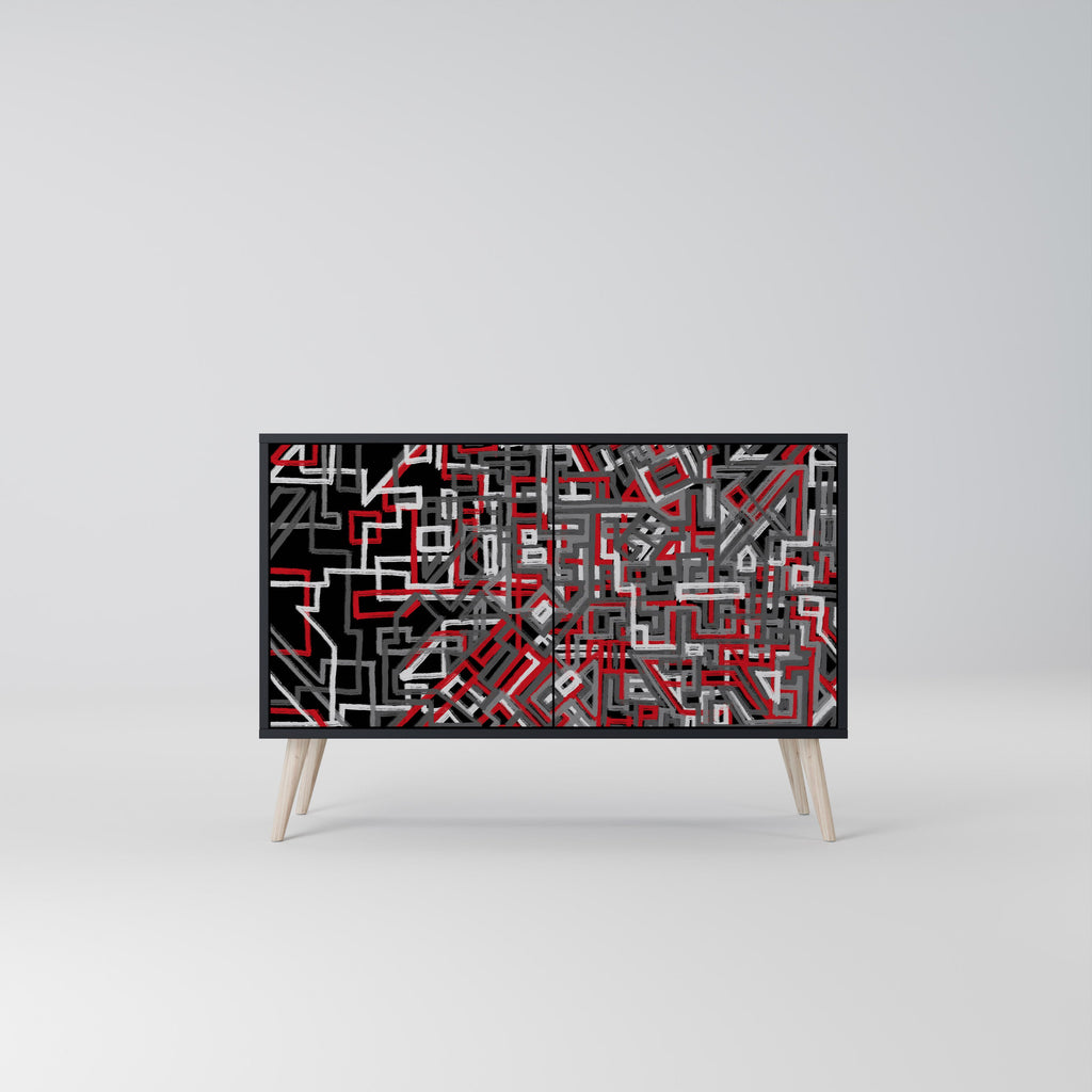 Buffet 2 portes BROKEN LINES finition noire