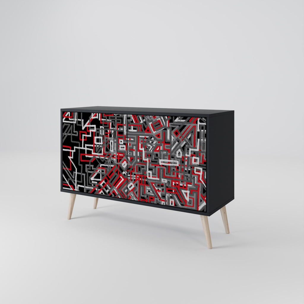 Buffet 2 portes BROKEN LINES finition noire