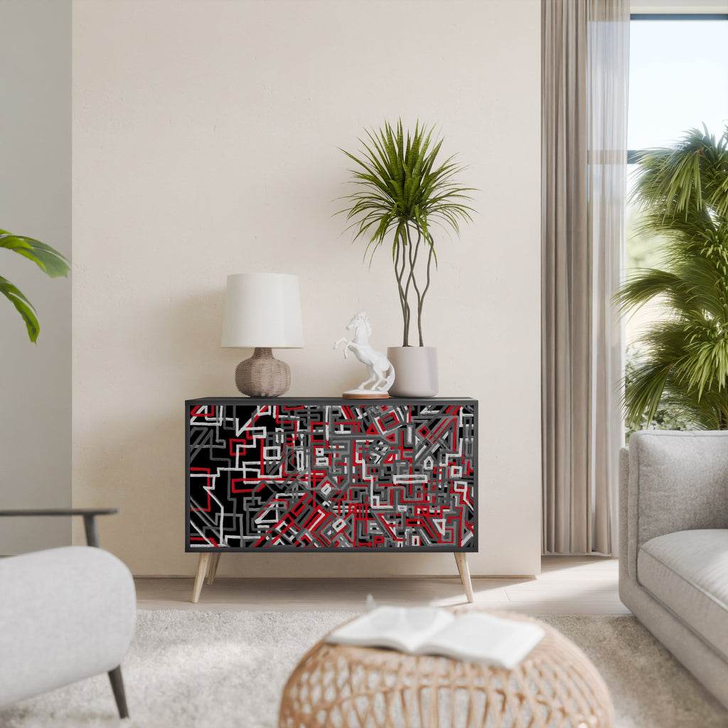 Buffet 2 portes BROKEN LINES finition noire