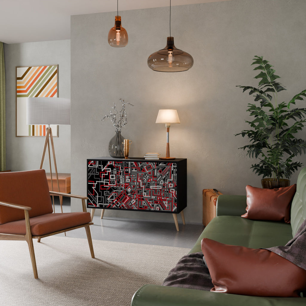 Buffet 2 portes BROKEN LINES finition noire