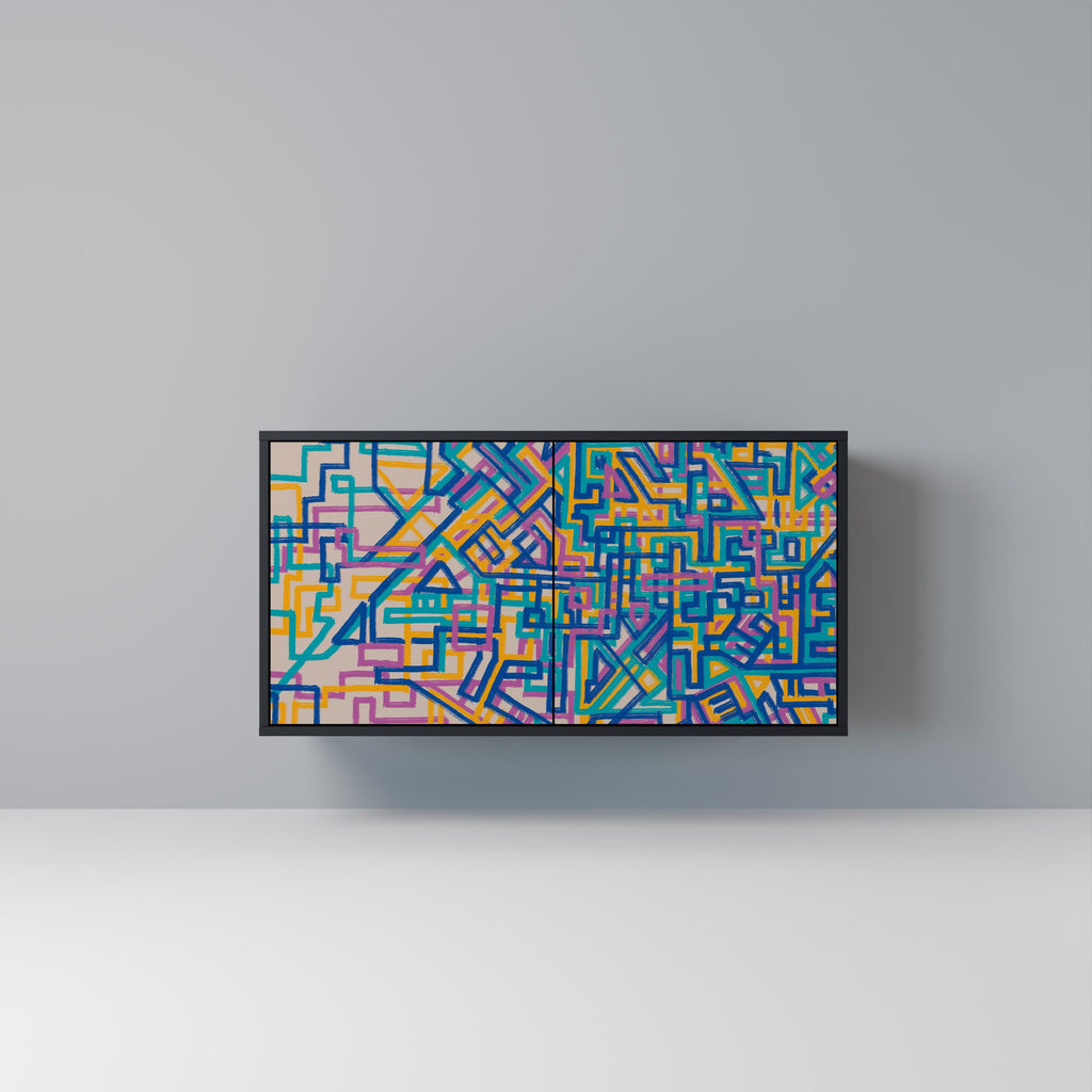 Buffet 2 portes MEMORIES MAP en finition noire