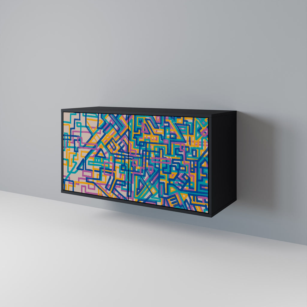 Buffet 2 portes MEMORIES MAP en finition noire