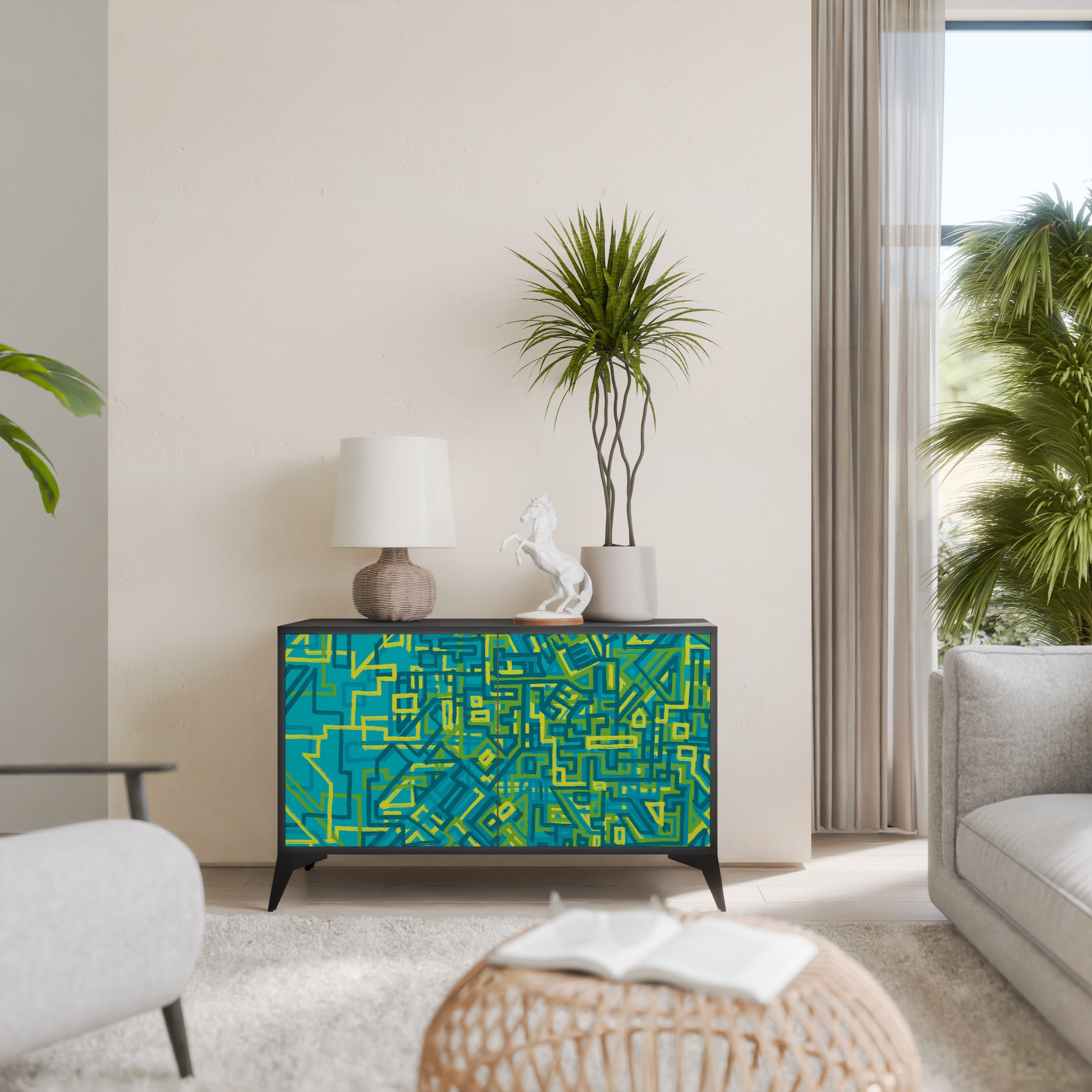 Buffet 2 portes NOSTALGIC MEMORIES en finition noire