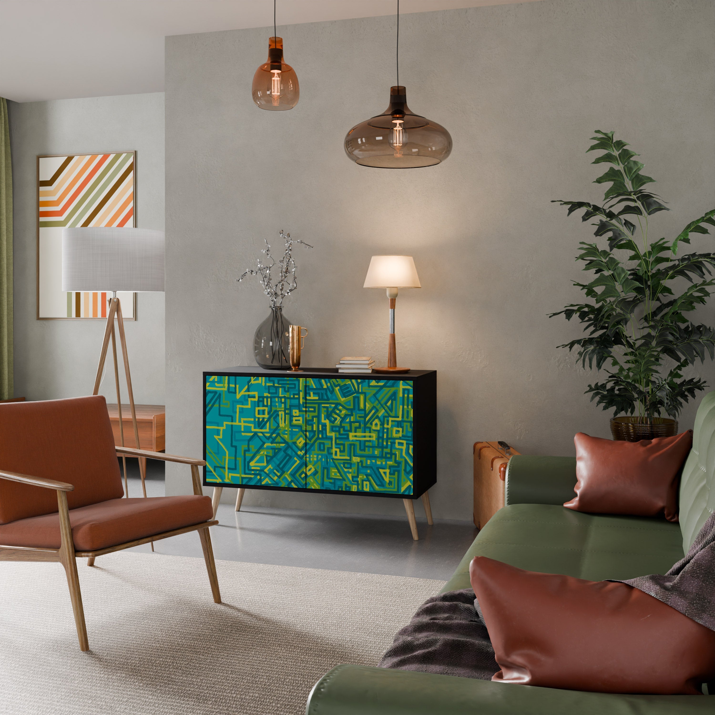 Buffet 2 portes NOSTALGIC MEMORIES en finition noire