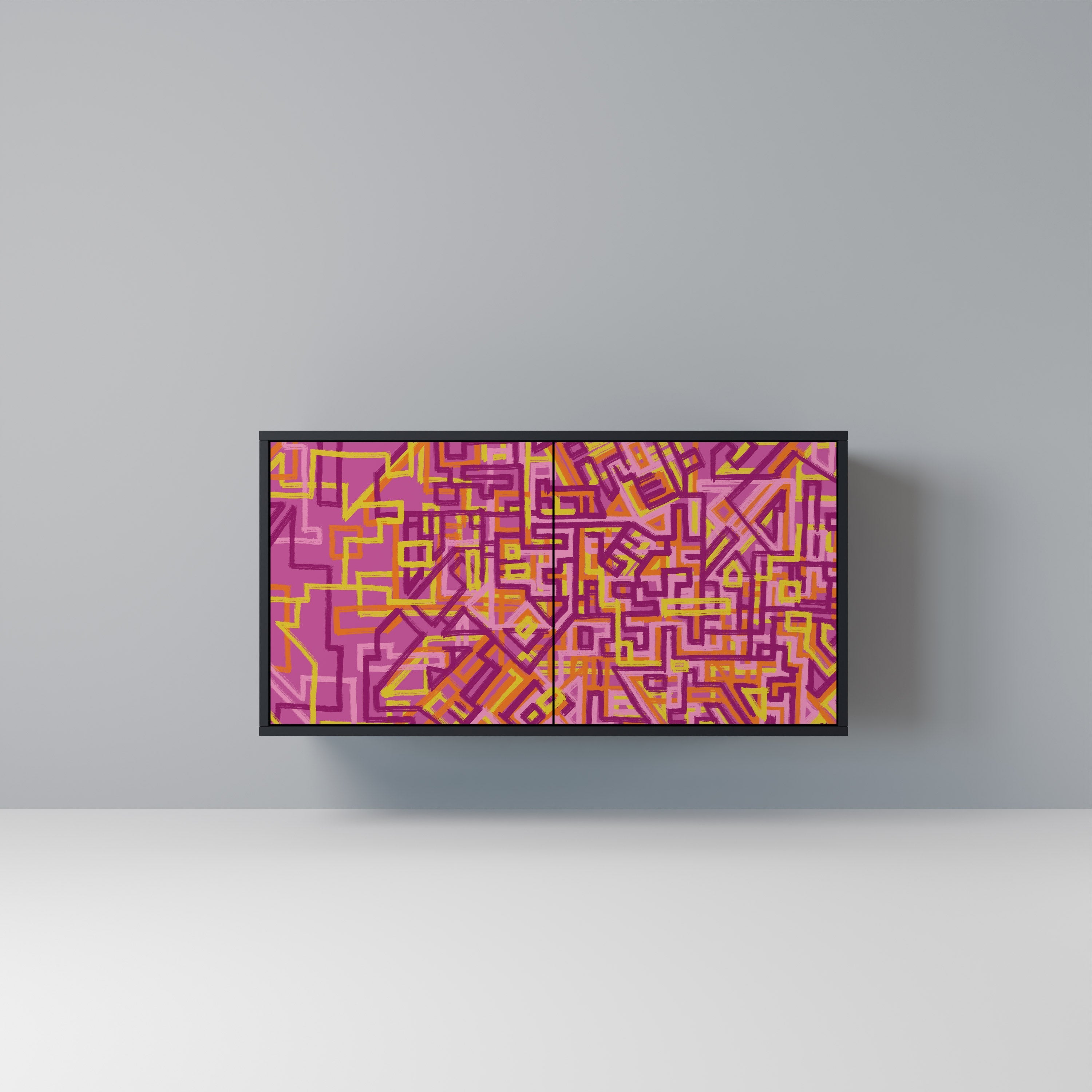 Buffet 2 portes LOVELY MEMORIES en finition noire