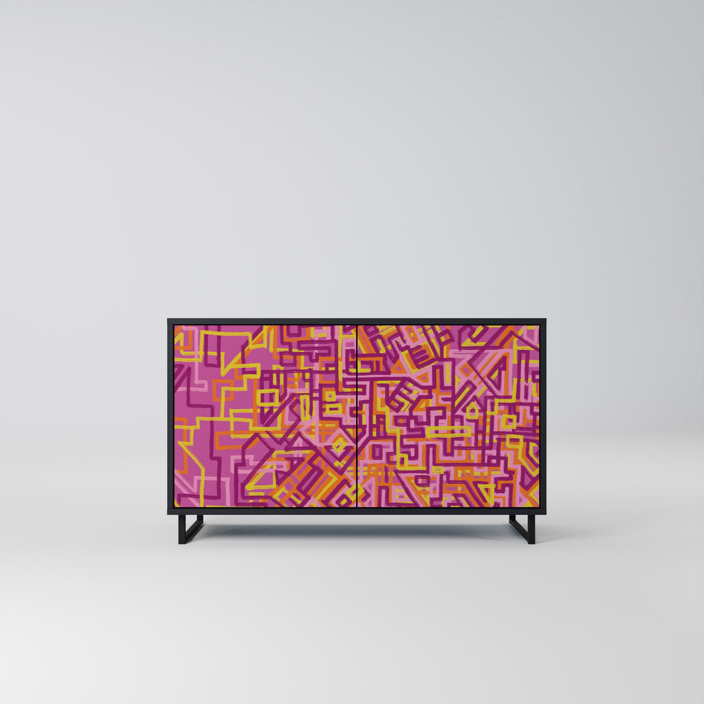 LOVELY MEMORIES 2-Door Sideboard in Black Finish