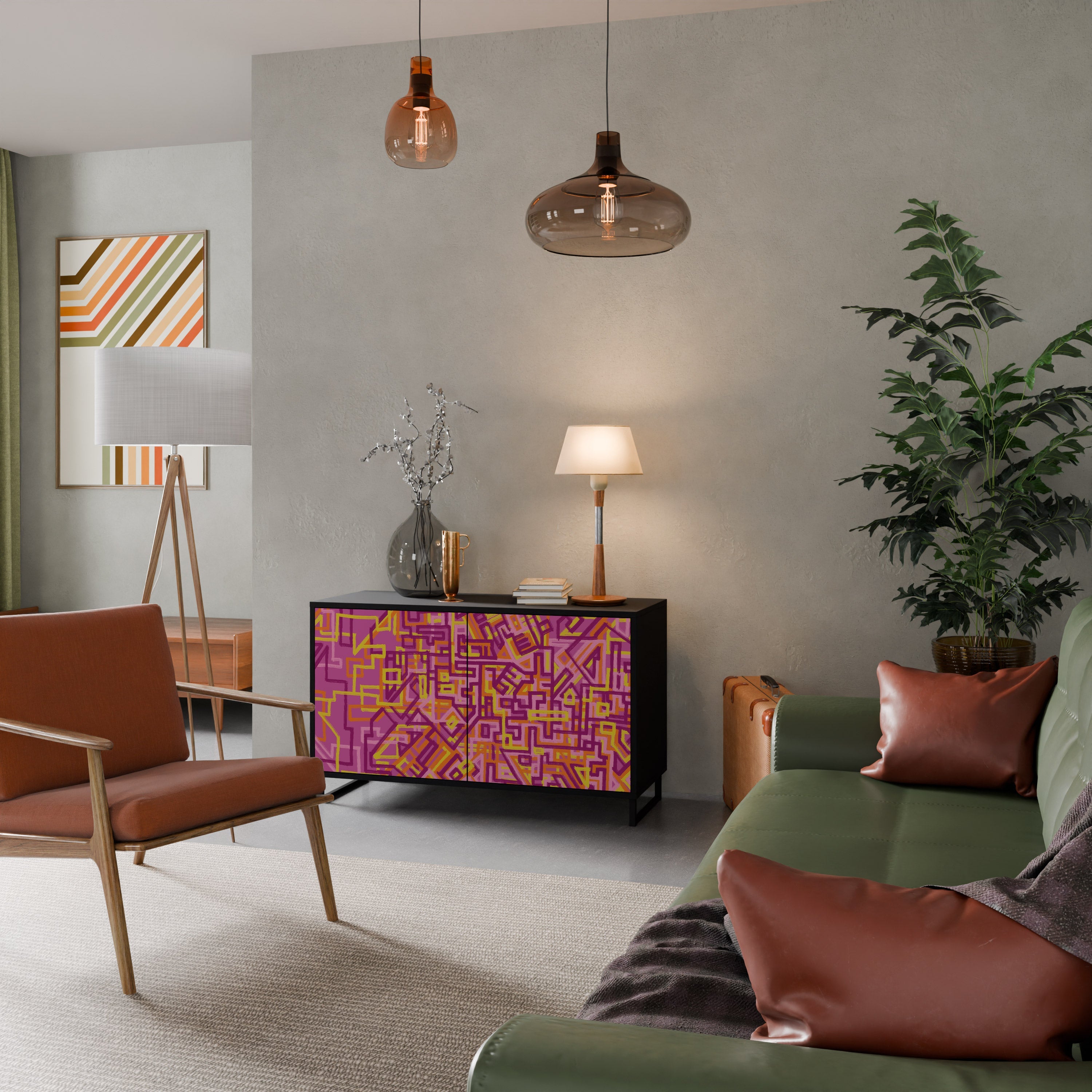 Buffet 2 portes LOVELY MEMORIES en finition noire