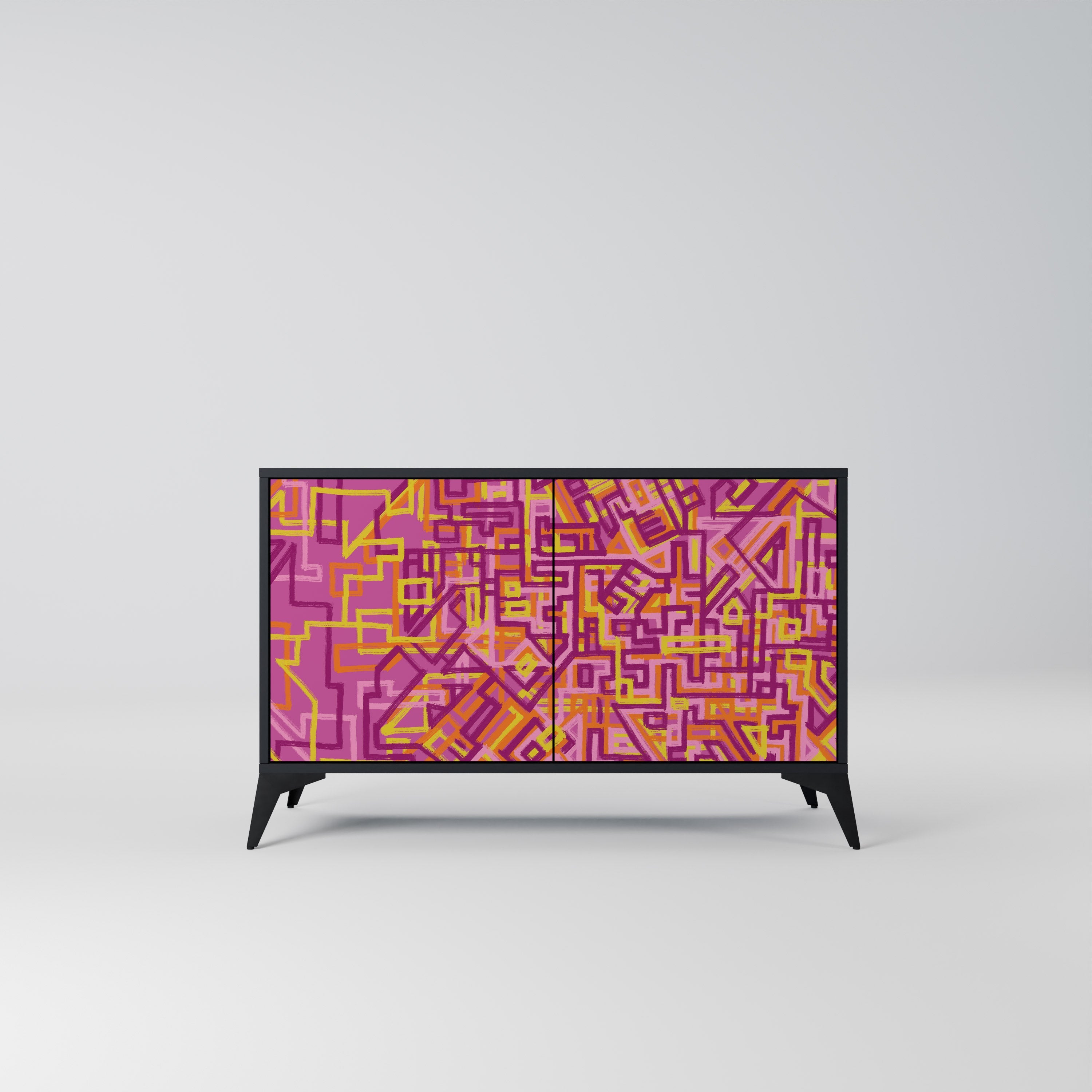 Buffet 2 portes LOVELY MEMORIES en finition noire