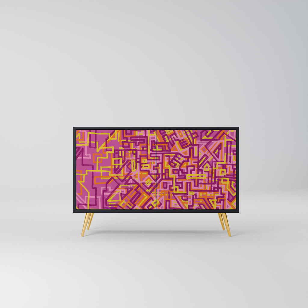 LOVELY MEMORIES 2-Door Sideboard in Black Finish