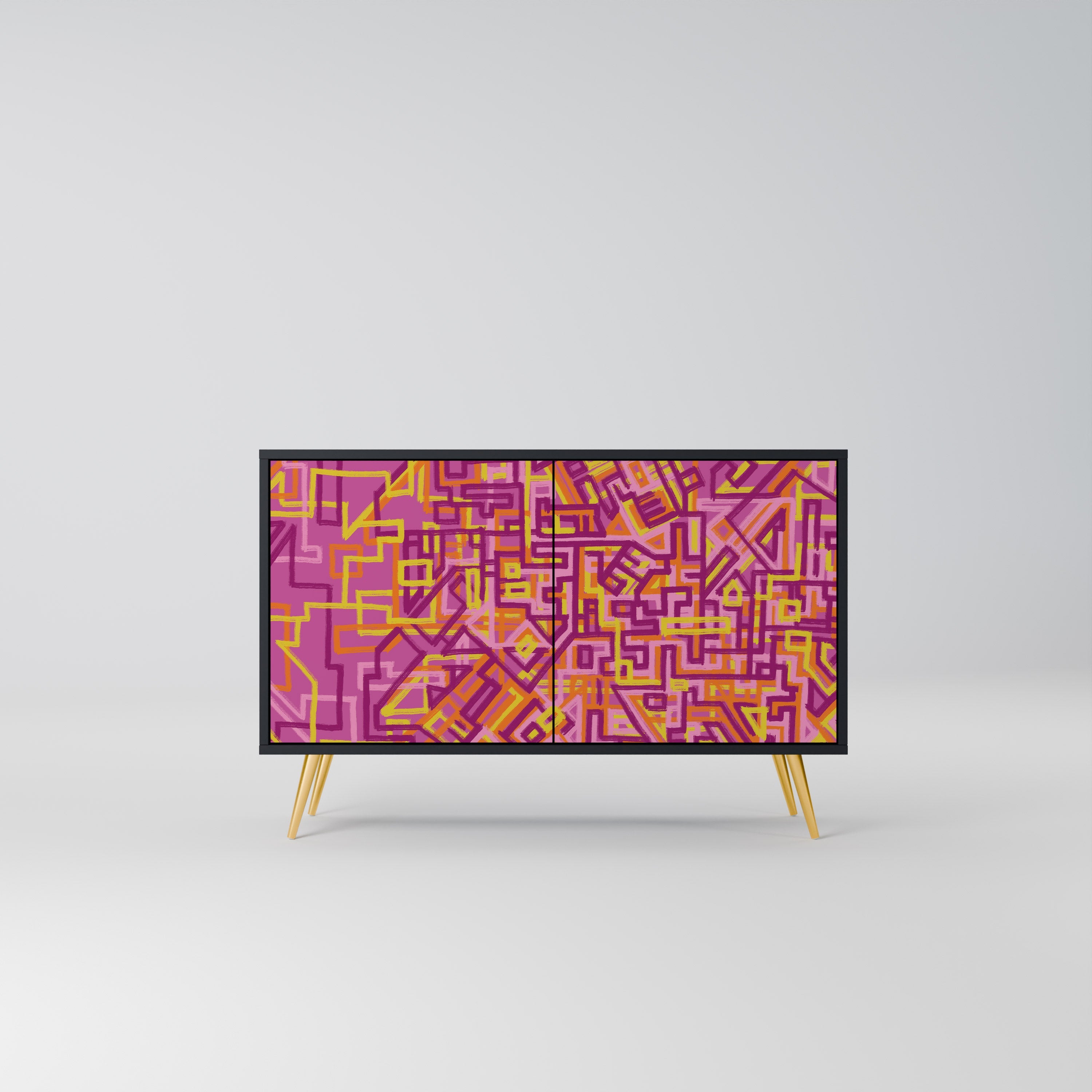 Buffet 2 portes LOVELY MEMORIES en finition noire