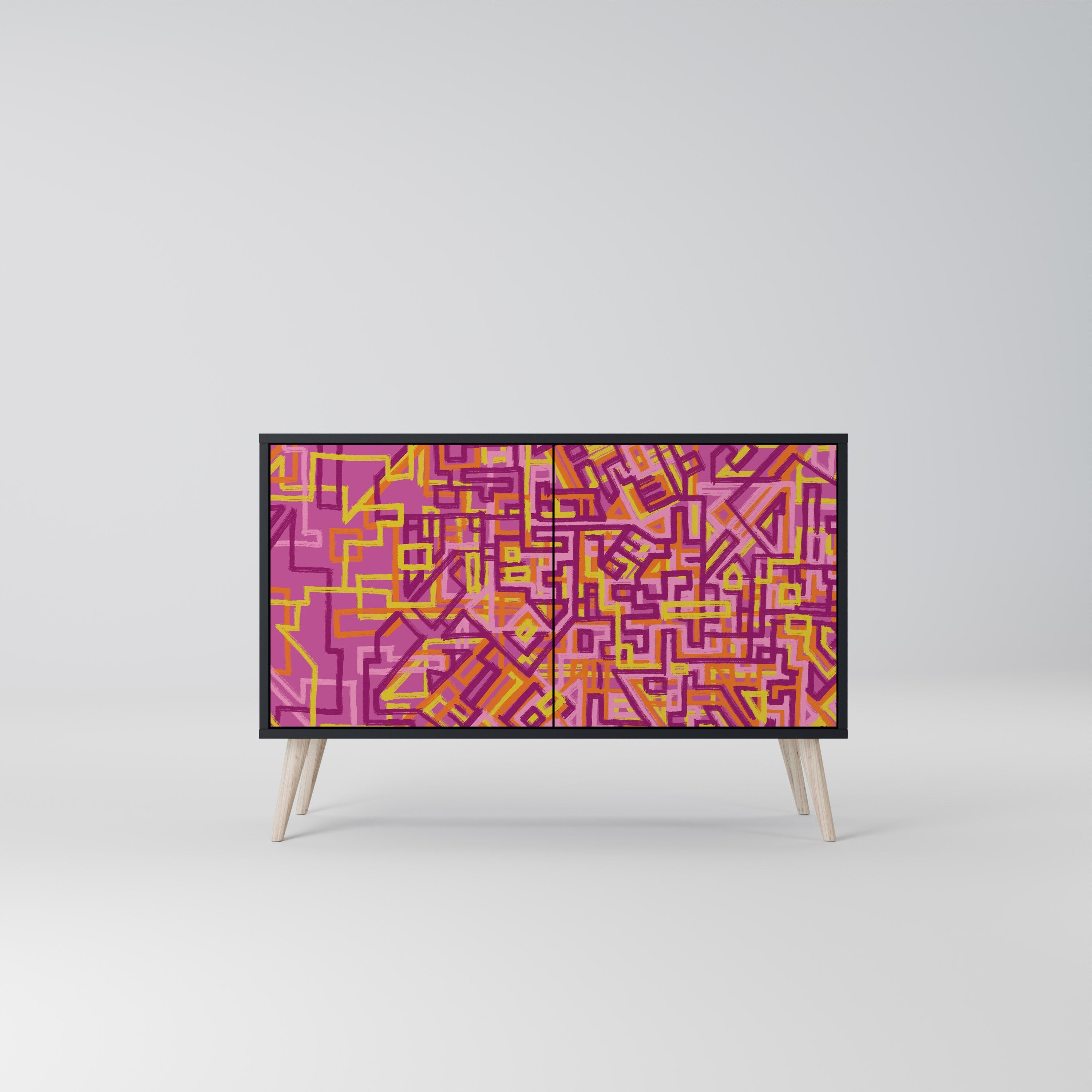 Buffet 2 portes LOVELY MEMORIES en finition noire