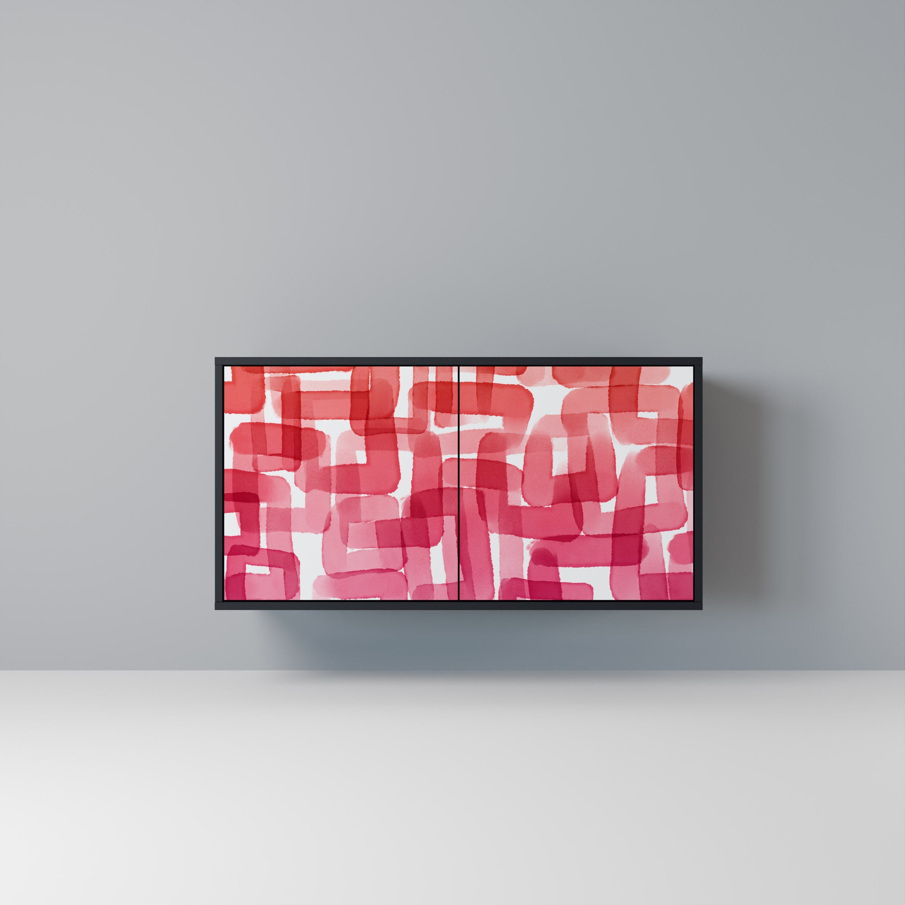 Buffet 2 portes KALEIDOSCOPIC CUBISM en finition noire