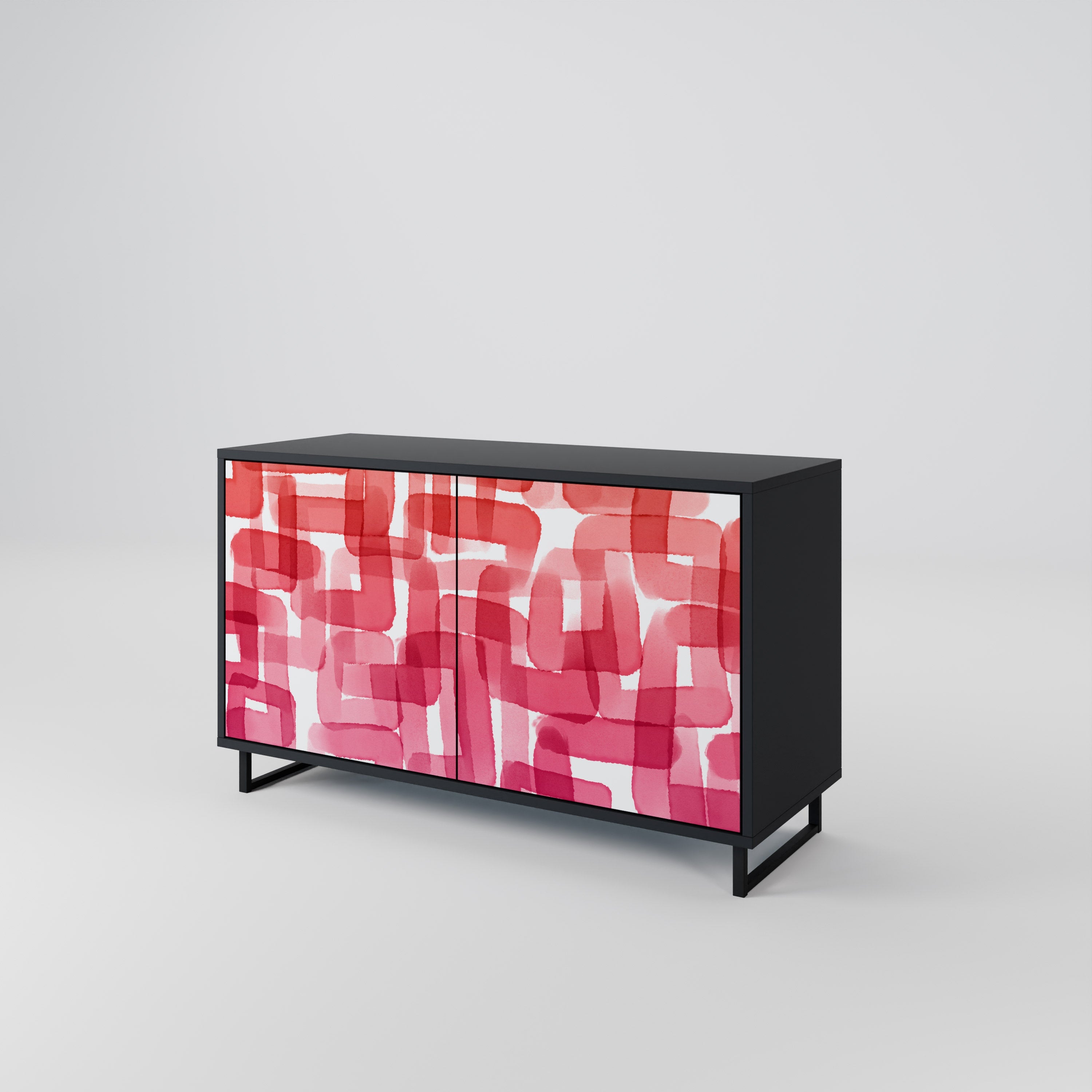 Buffet 2 portes KALEIDOSCOPIC CUBISM en finition noire