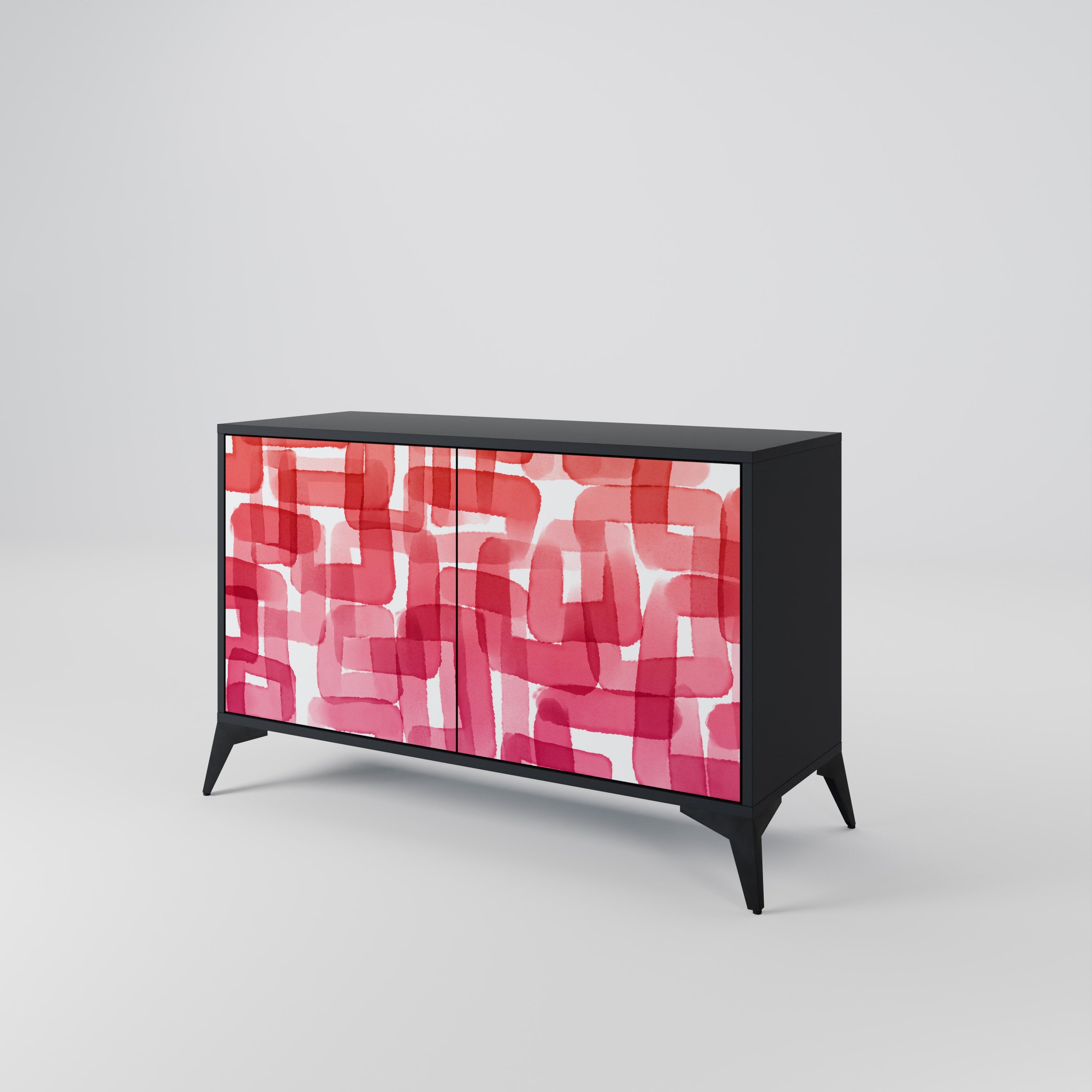 Buffet 2 portes KALEIDOSCOPIC CUBISM en finition noire