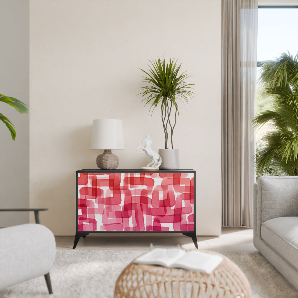 Buffet 2 portes KALEIDOSCOPIC CUBISM en finition noire