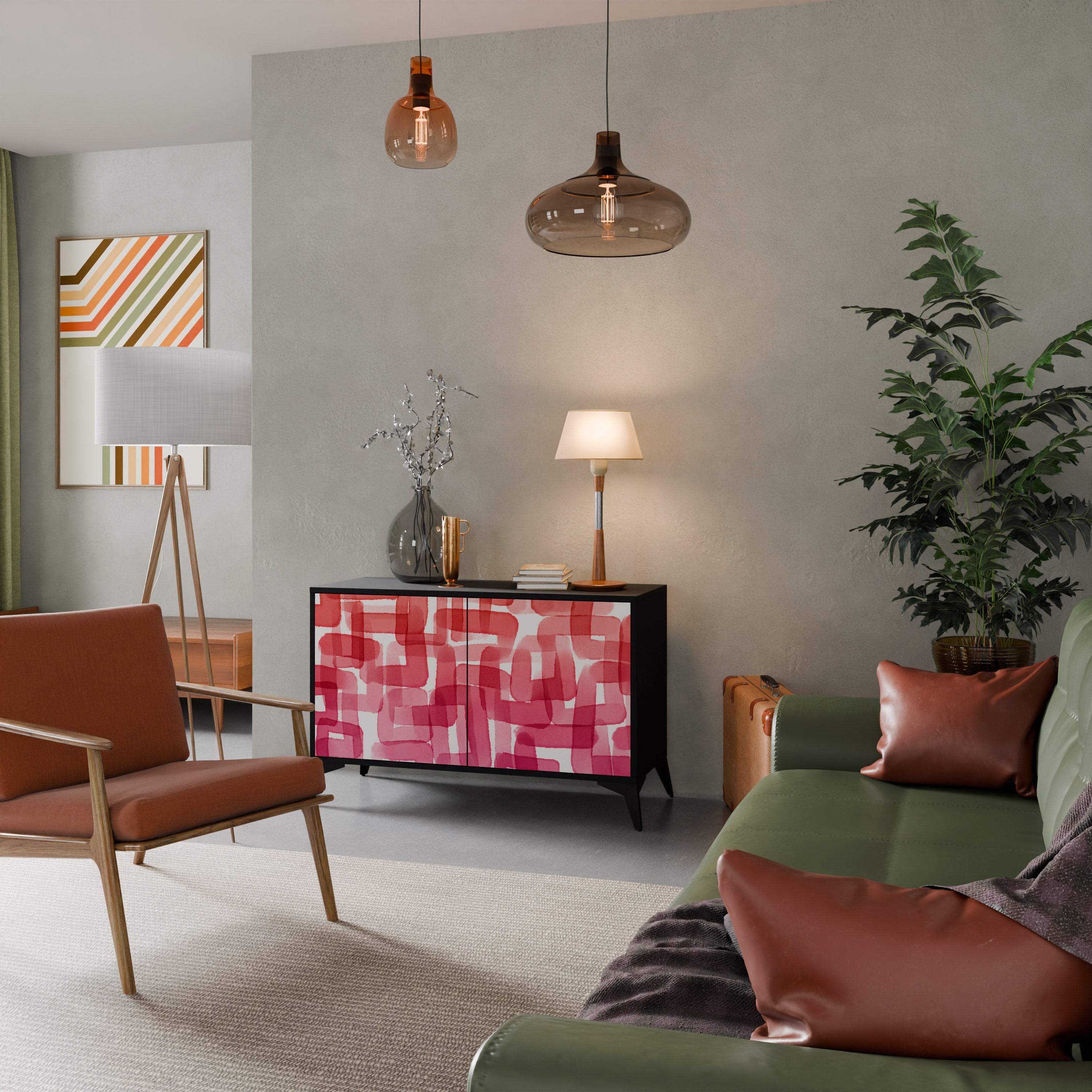 Buffet 2 portes KALEIDOSCOPIC CUBISM en finition noire