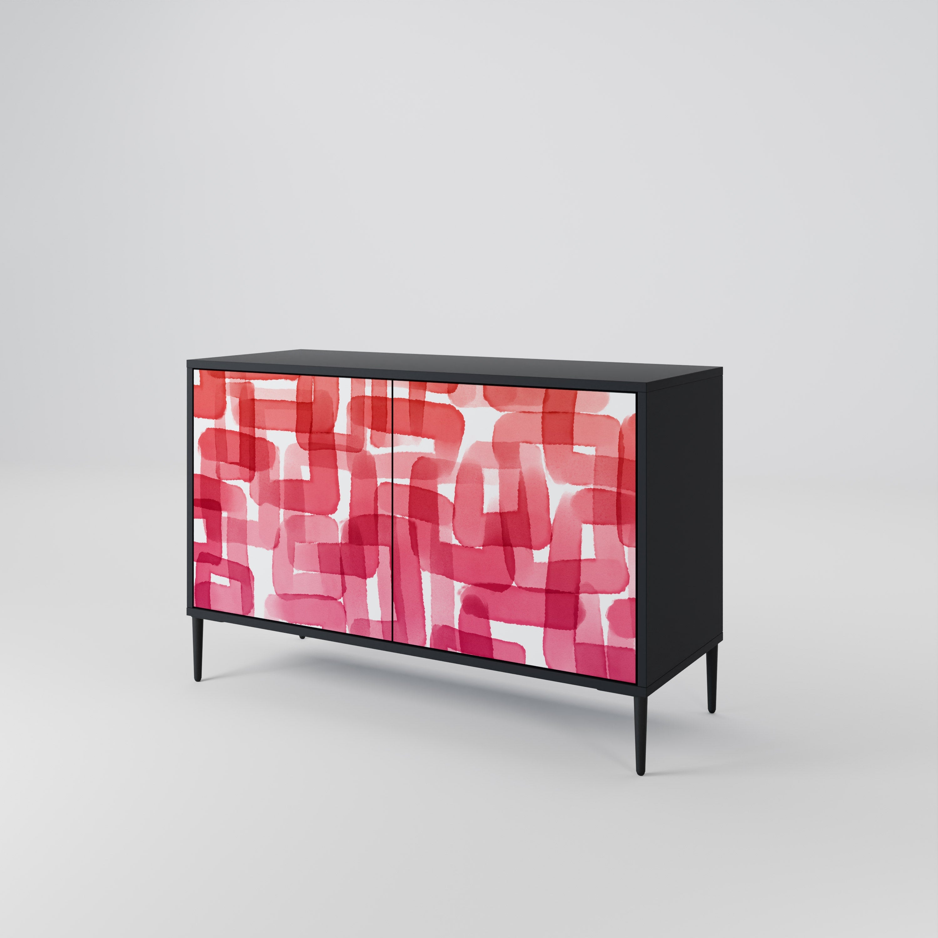 Buffet 2 portes KALEIDOSCOPIC CUBISM en finition noire