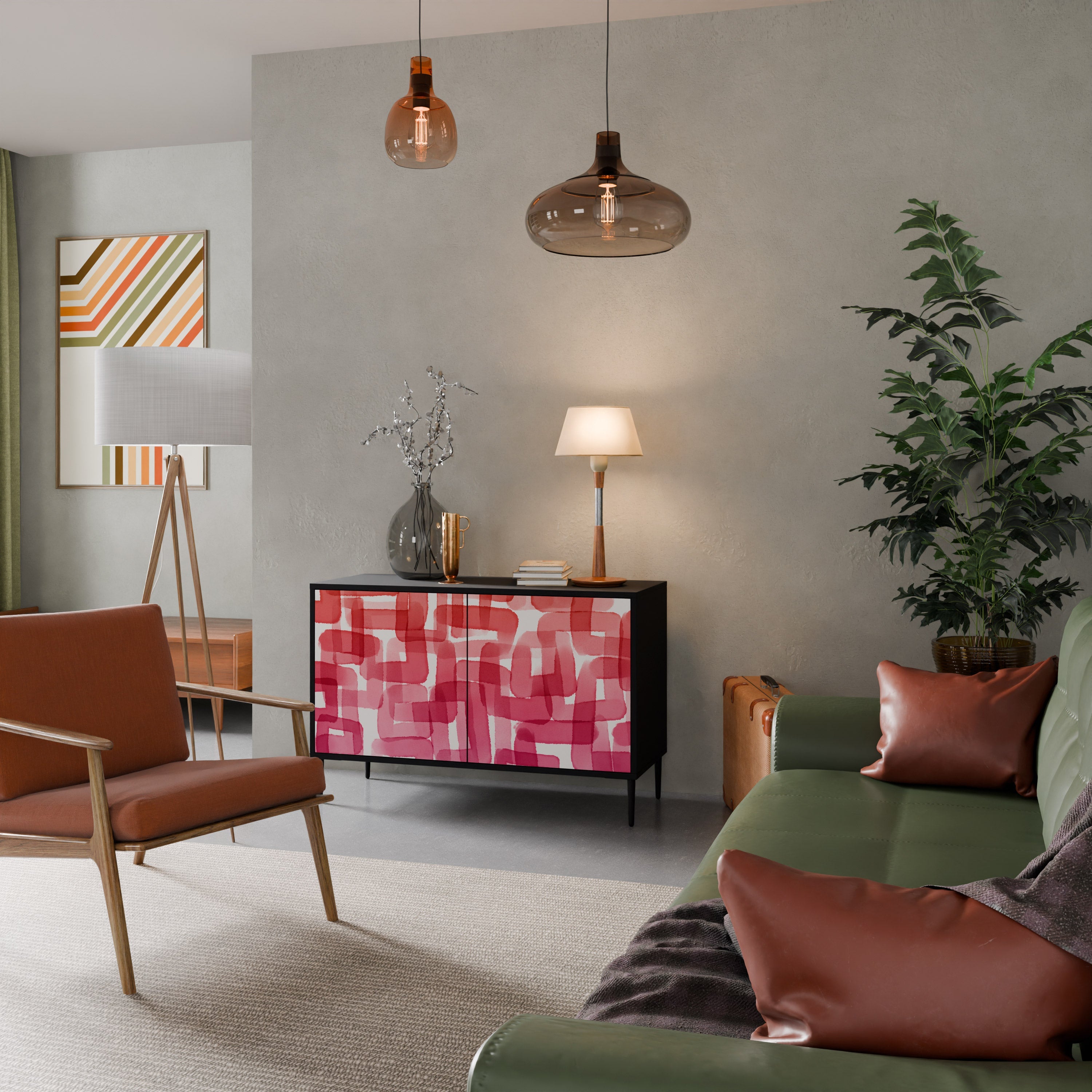 Buffet 2 portes KALEIDOSCOPIC CUBISM en finition noire