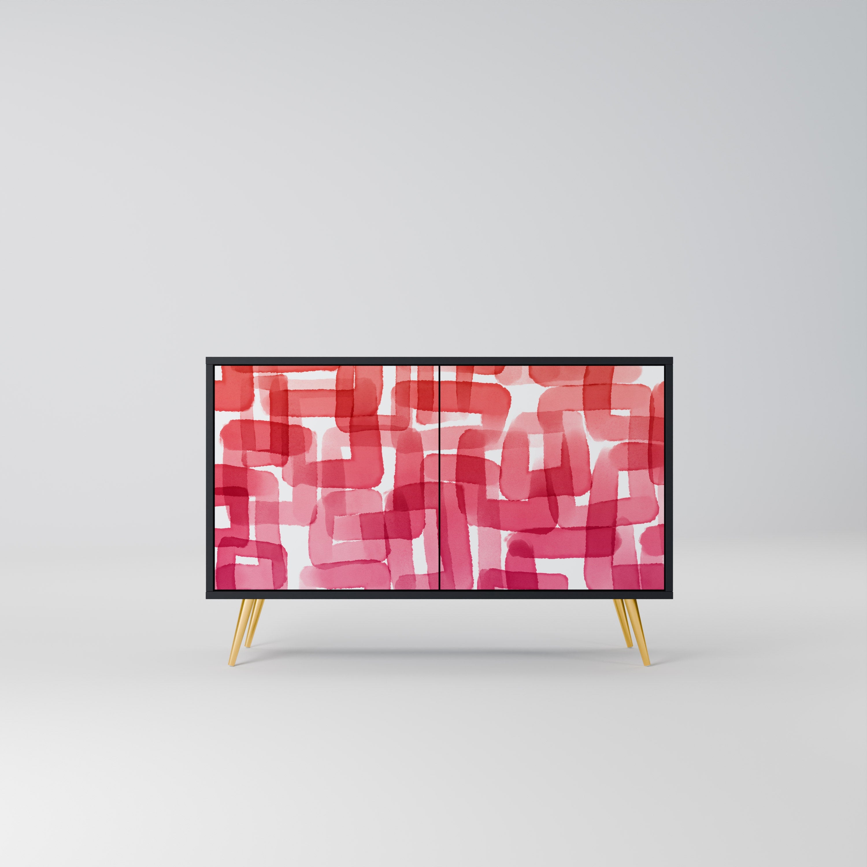 Buffet 2 portes KALEIDOSCOPIC CUBISM en finition noire