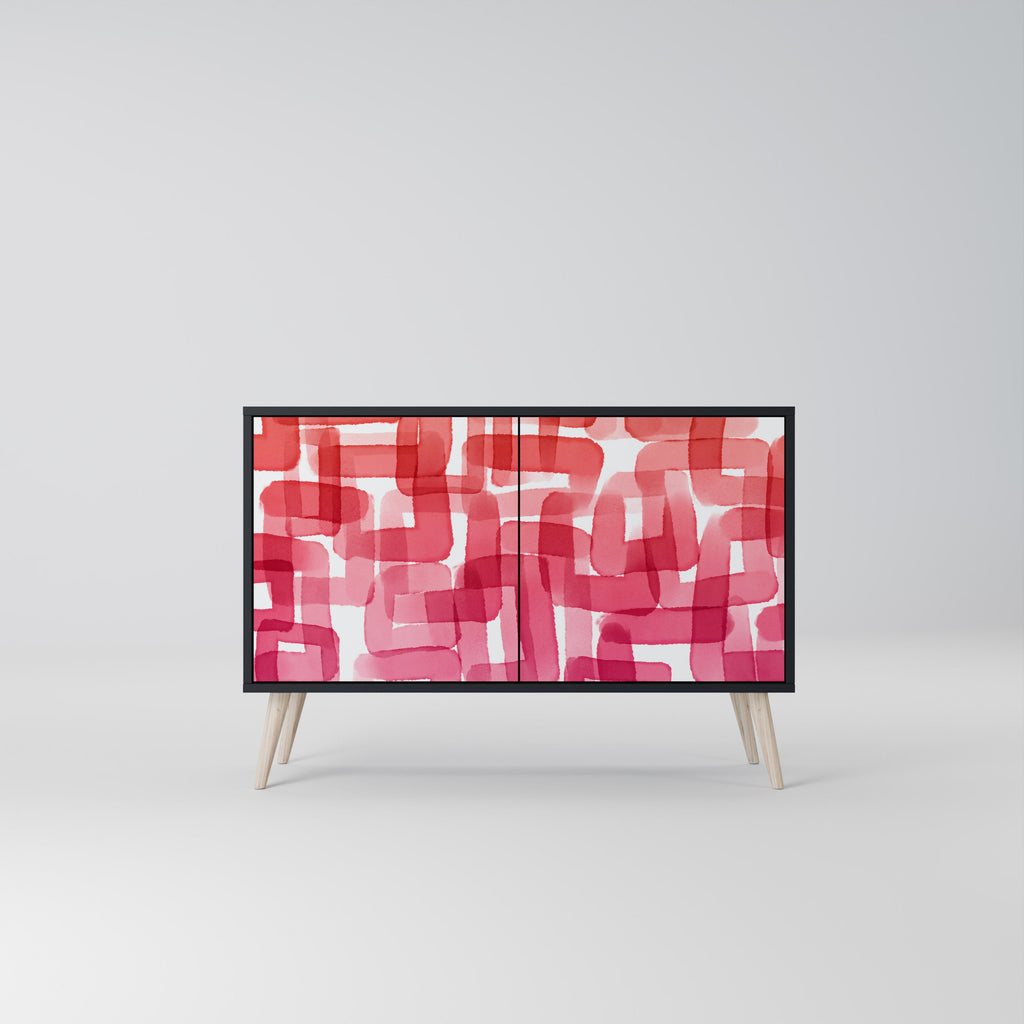 Buffet 2 portes KALEIDOSCOPIC CUBISM en finition noire