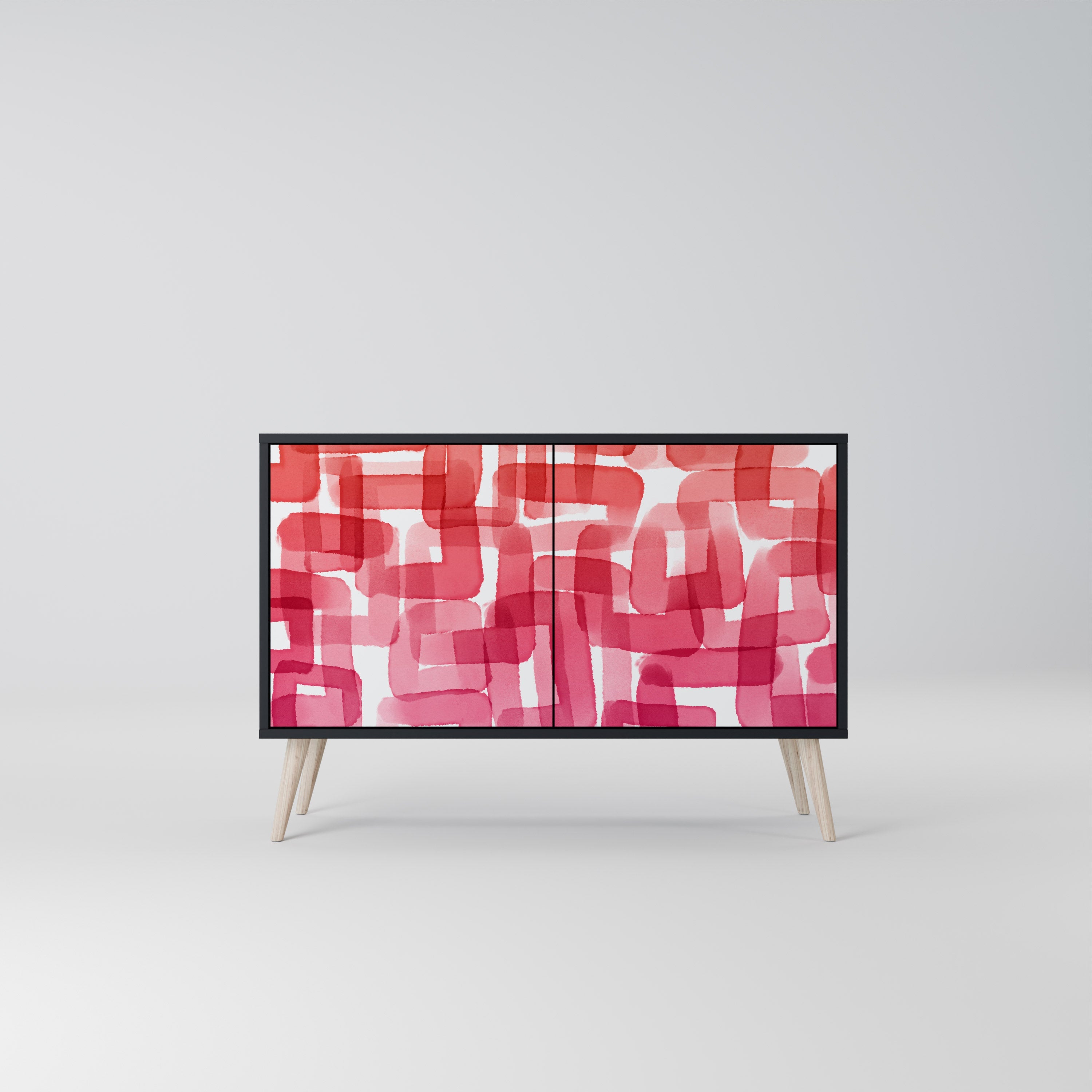 Buffet 2 portes KALEIDOSCOPIC CUBISM en finition noire