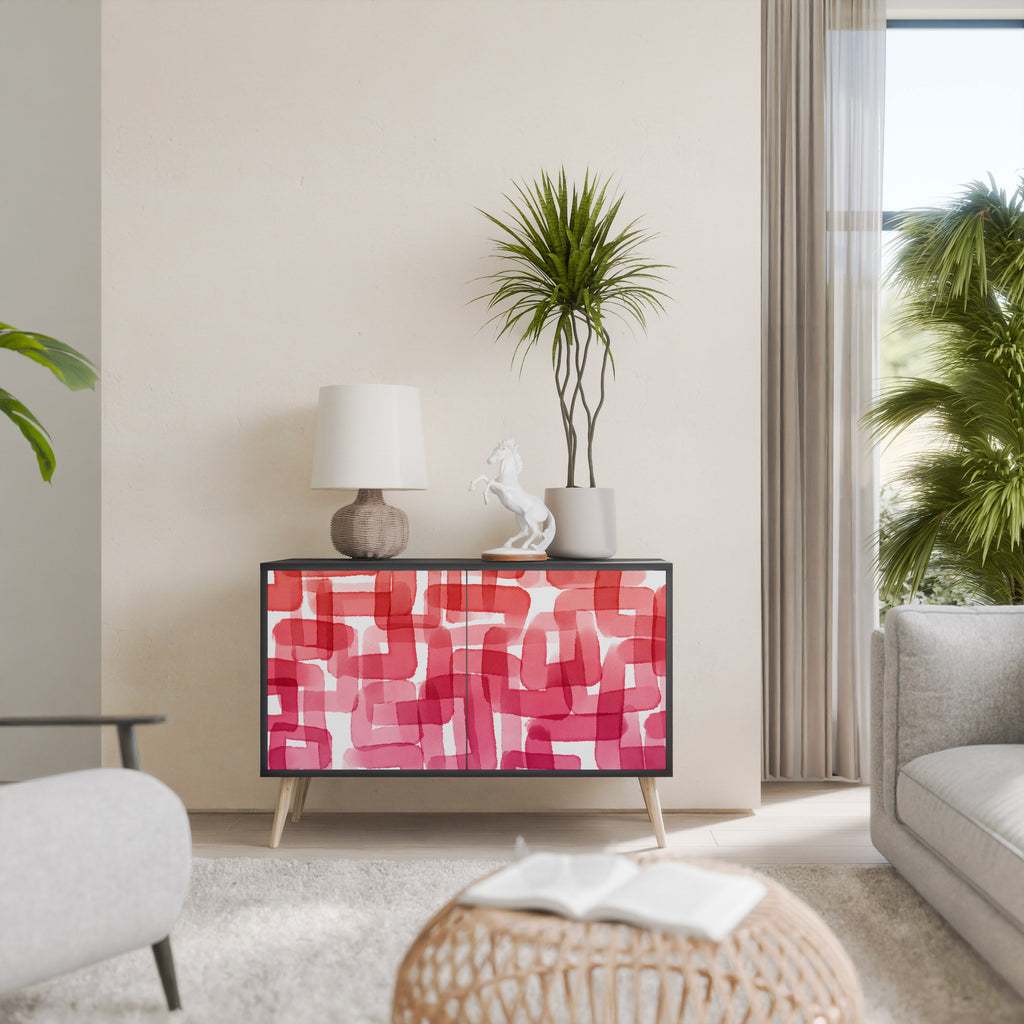 Buffet 2 portes KALEIDOSCOPIC CUBISM en finition noire