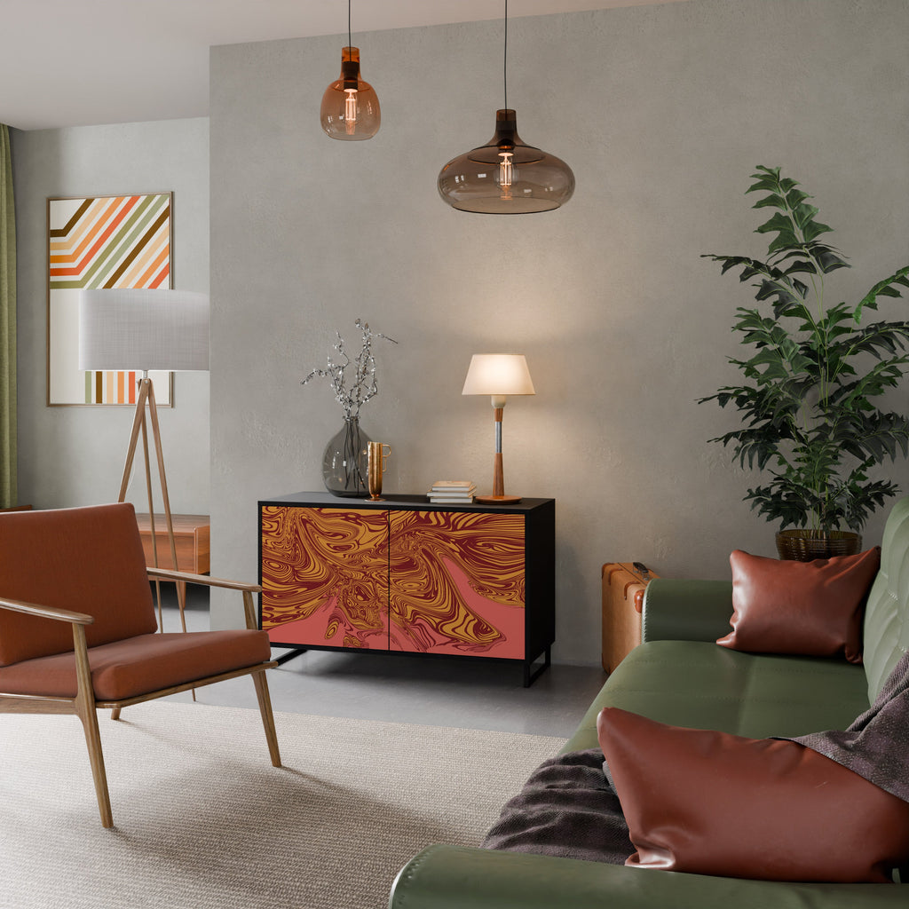 Buffet 2 portes FLOATING THOUGHTS en finition noire