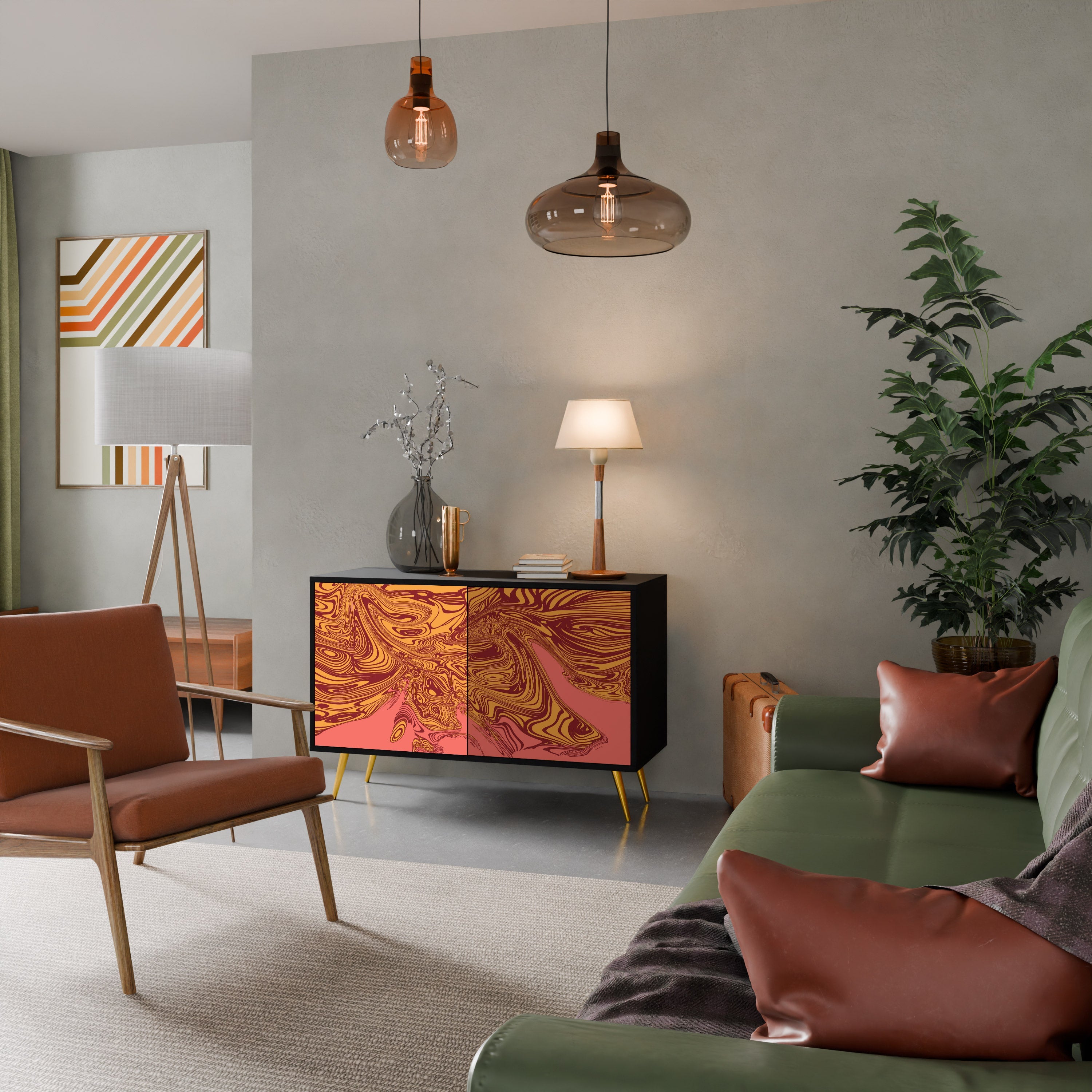 Buffet 2 portes FLOATING THOUGHTS en finition noire