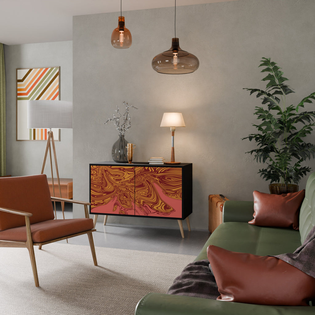 Buffet 2 portes FLOATING THOUGHTS en finition noire