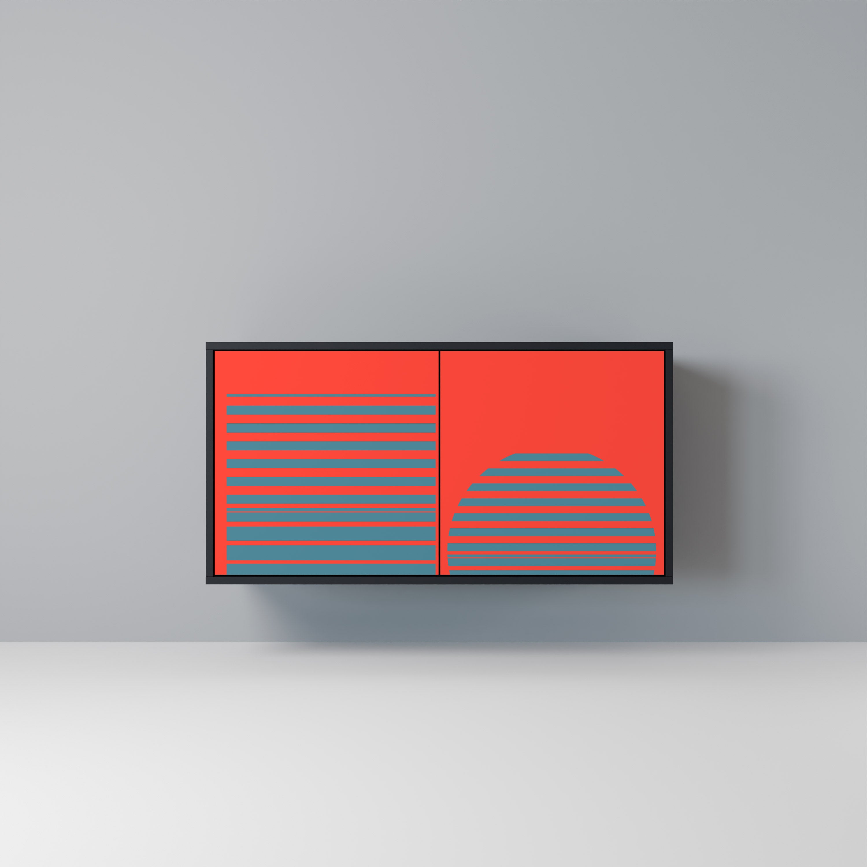 Buffet 2 portes RISING GEOMETRY STARS en finition noire