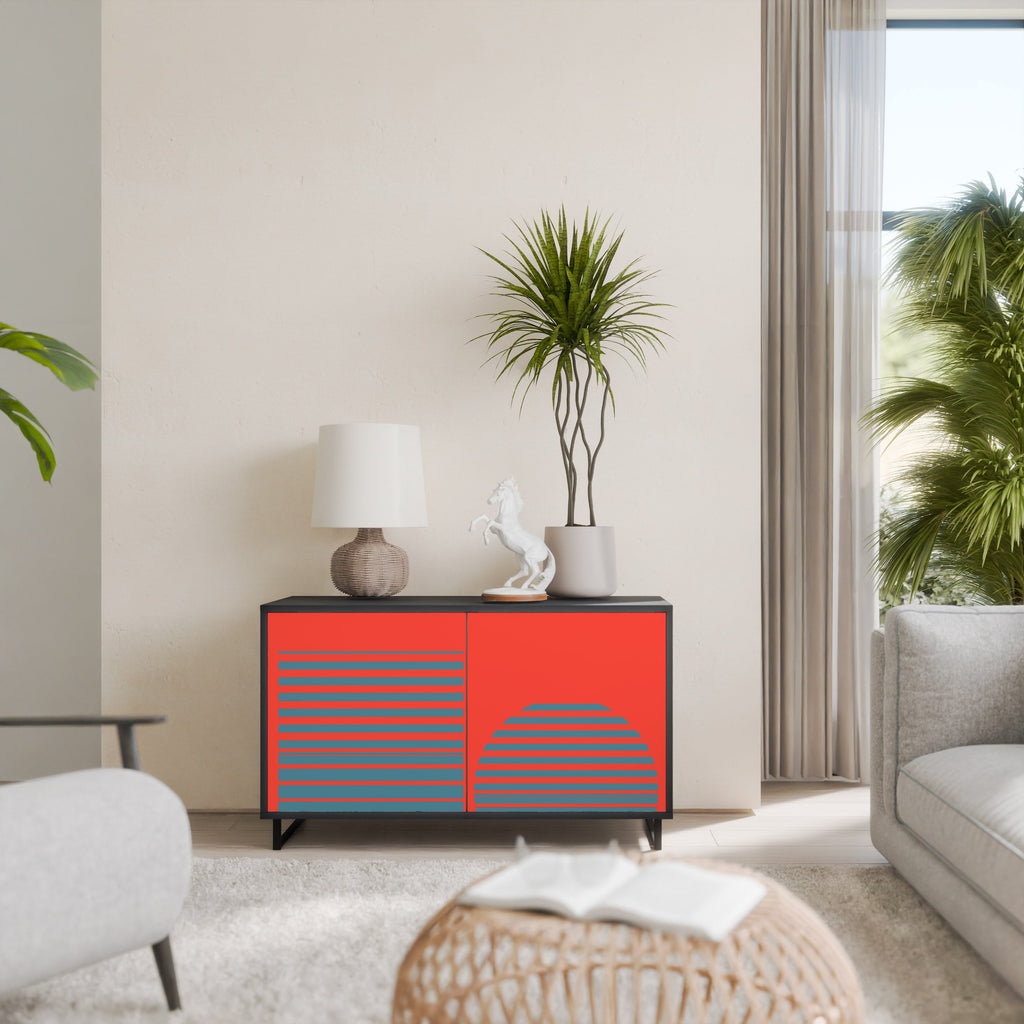 Buffet 2 portes RISING GEOMETRY STARS en finition noire