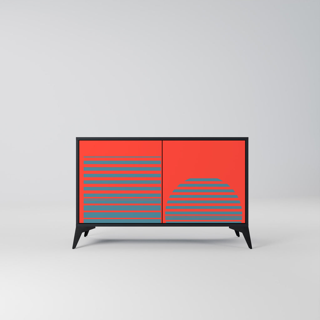 Buffet 2 portes RISING GEOMETRY STARS en finition noire