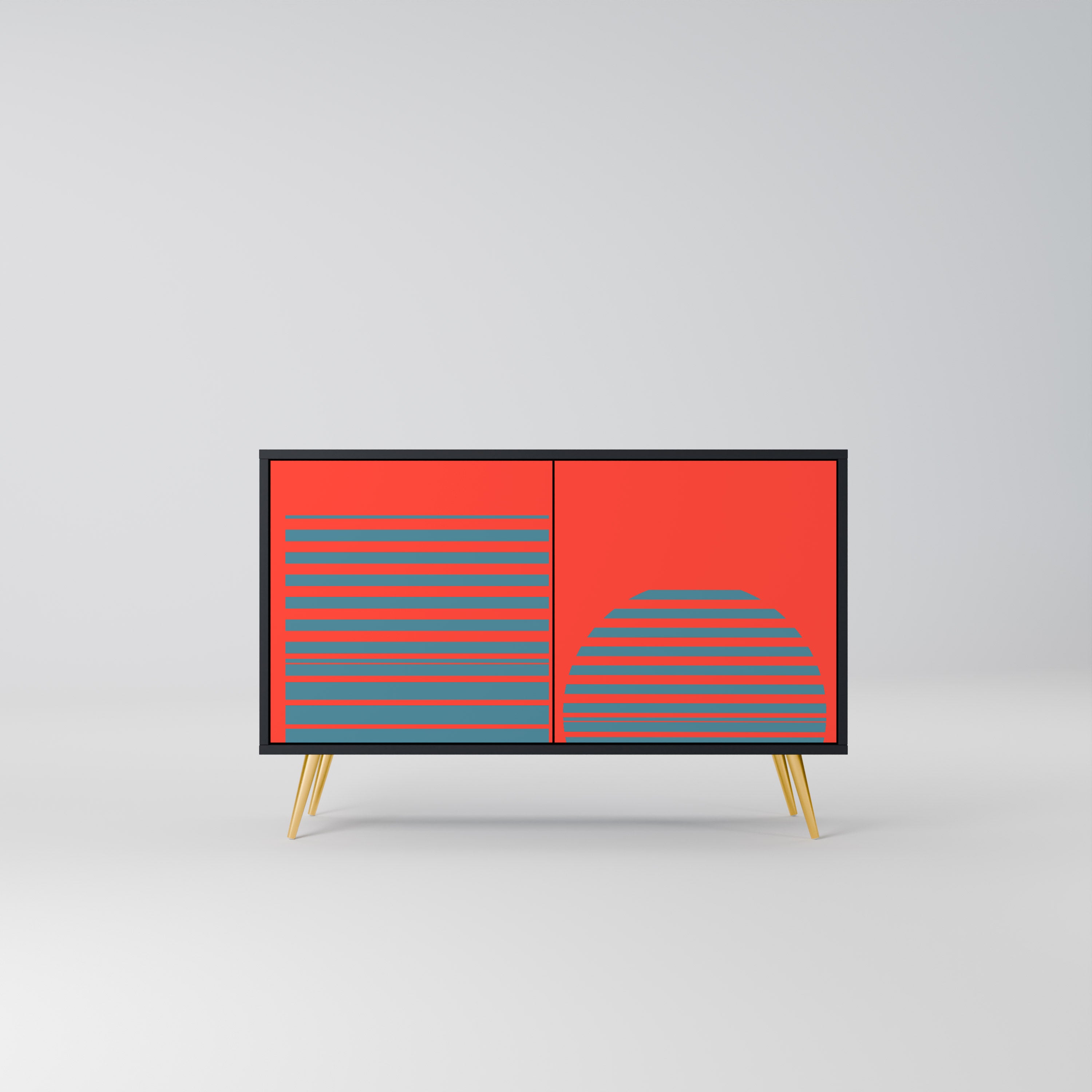 Buffet 2 portes RISING GEOMETRY STARS en finition noire