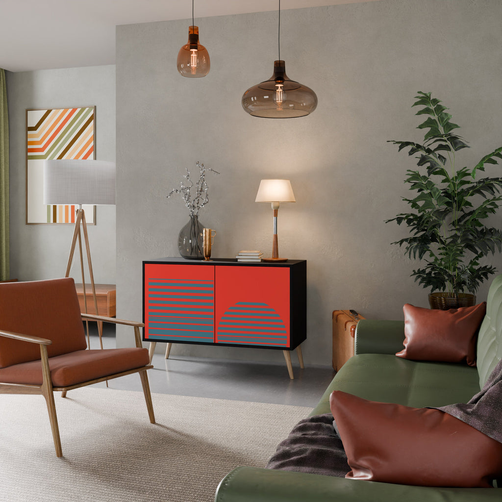 Buffet 2 portes RISING GEOMETRY STARS en finition noire