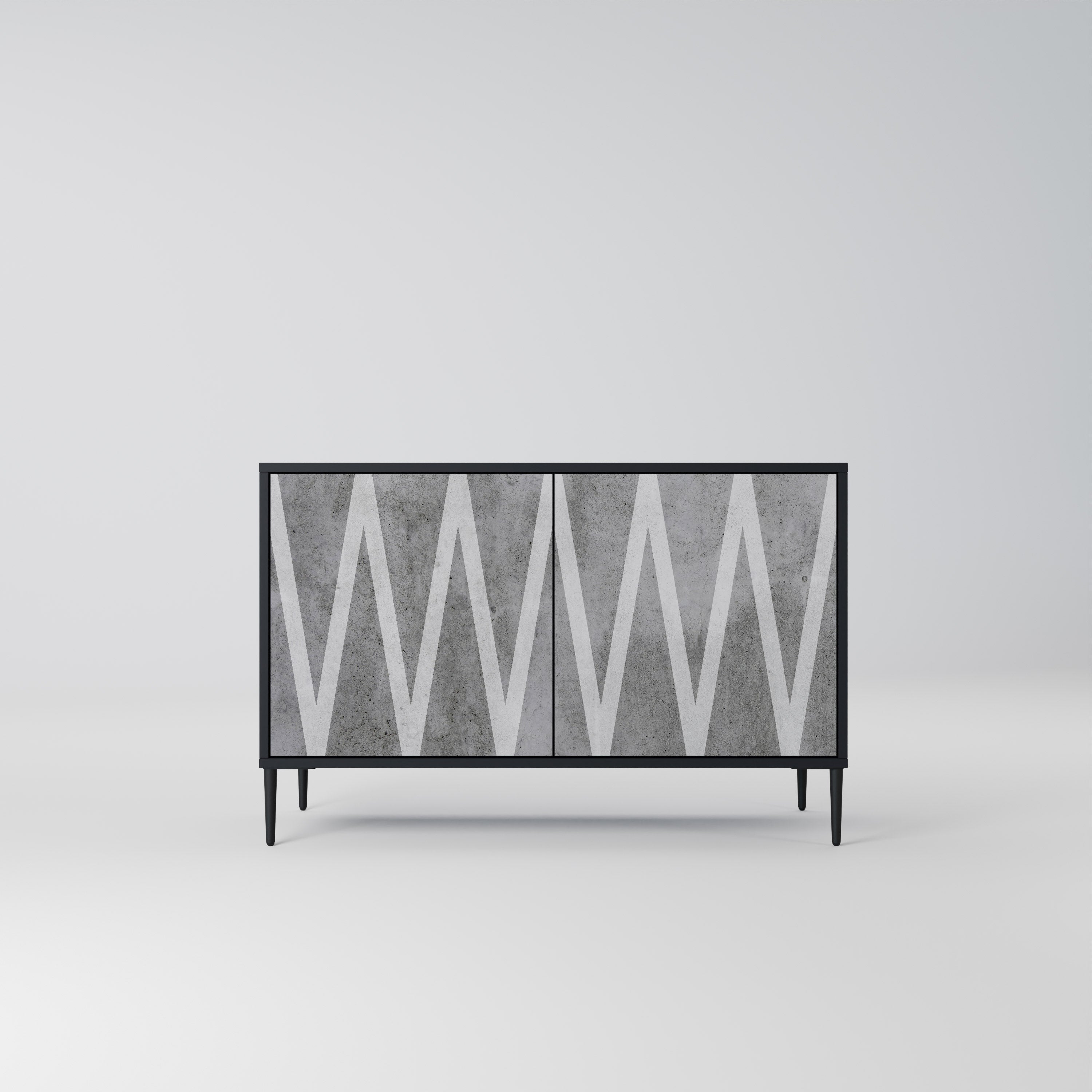 Buffet 2 portes SOLID ZIG ZAG finition noire