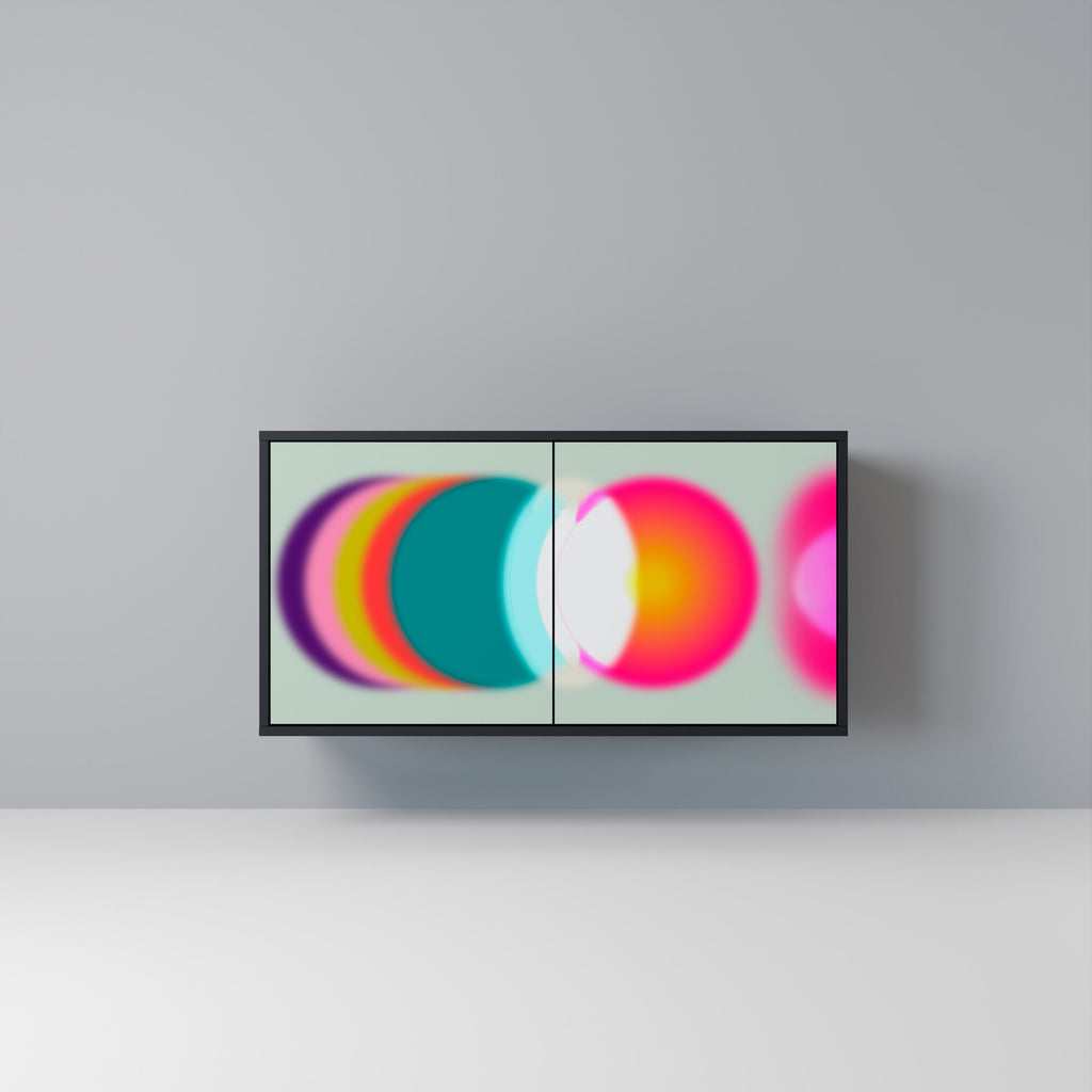 Buffet 2 portes SYMPHONY OF COLORS en finition noire