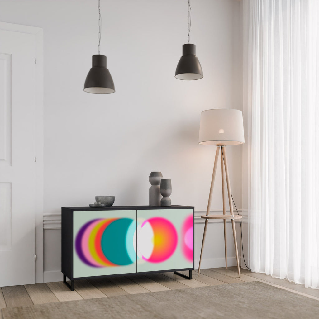 Buffet 2 portes SYMPHONY OF COLORS en finition noire