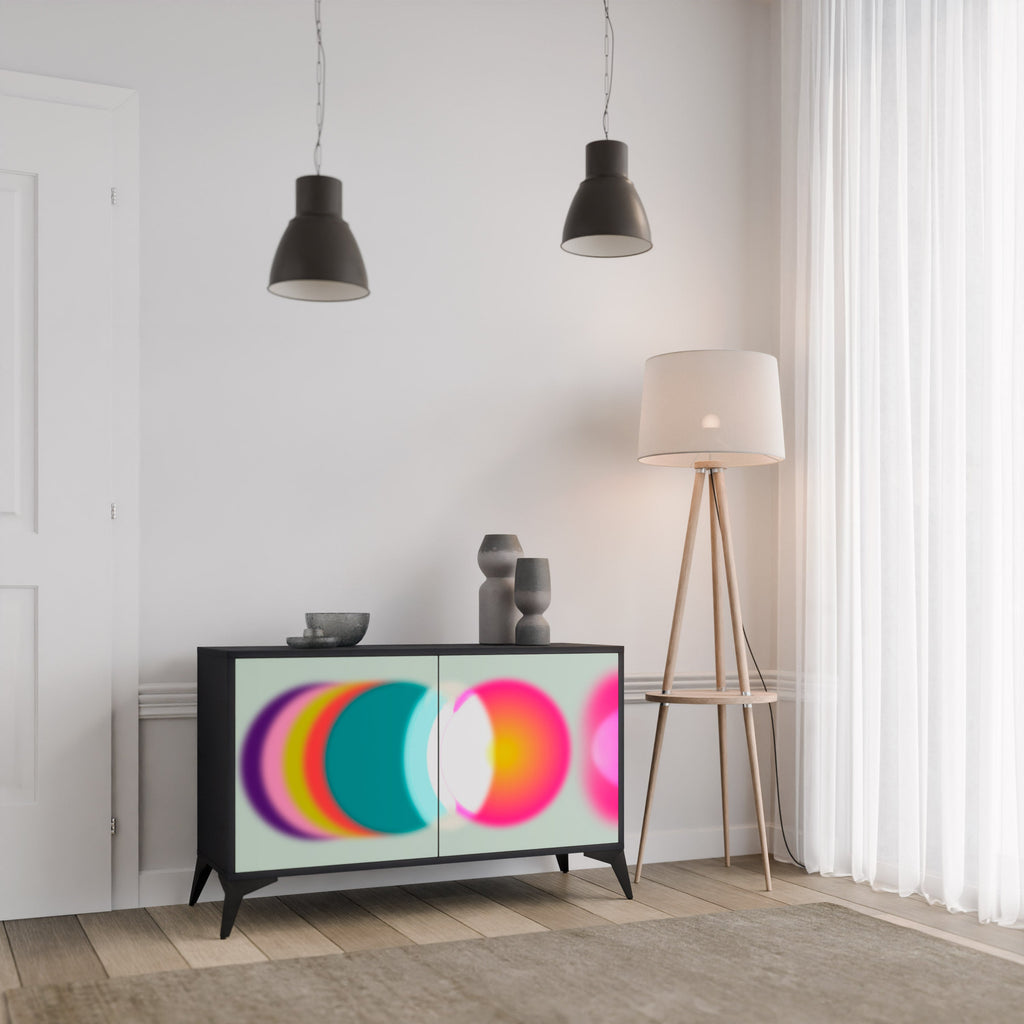 Buffet 2 portes SYMPHONY OF COLORS en finition noire