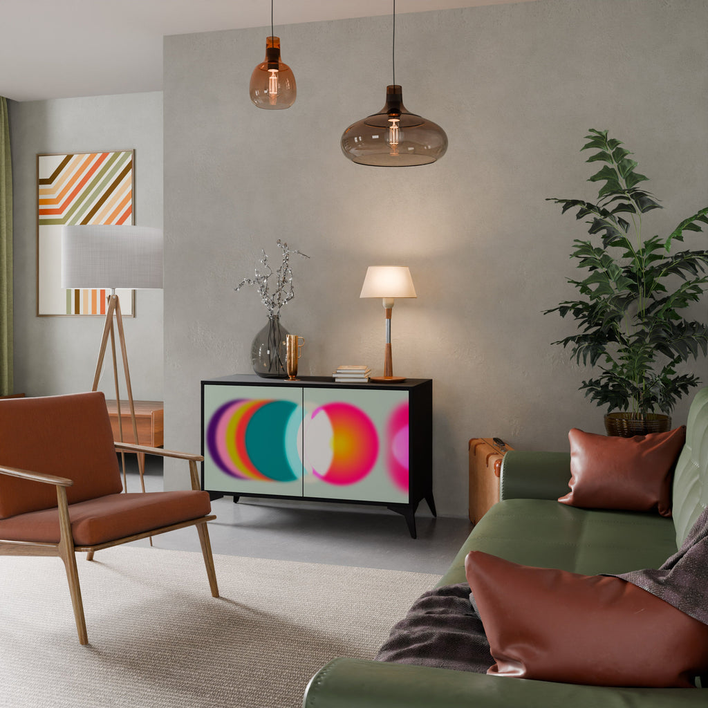 Buffet 2 portes SYMPHONY OF COLORS en finition noire