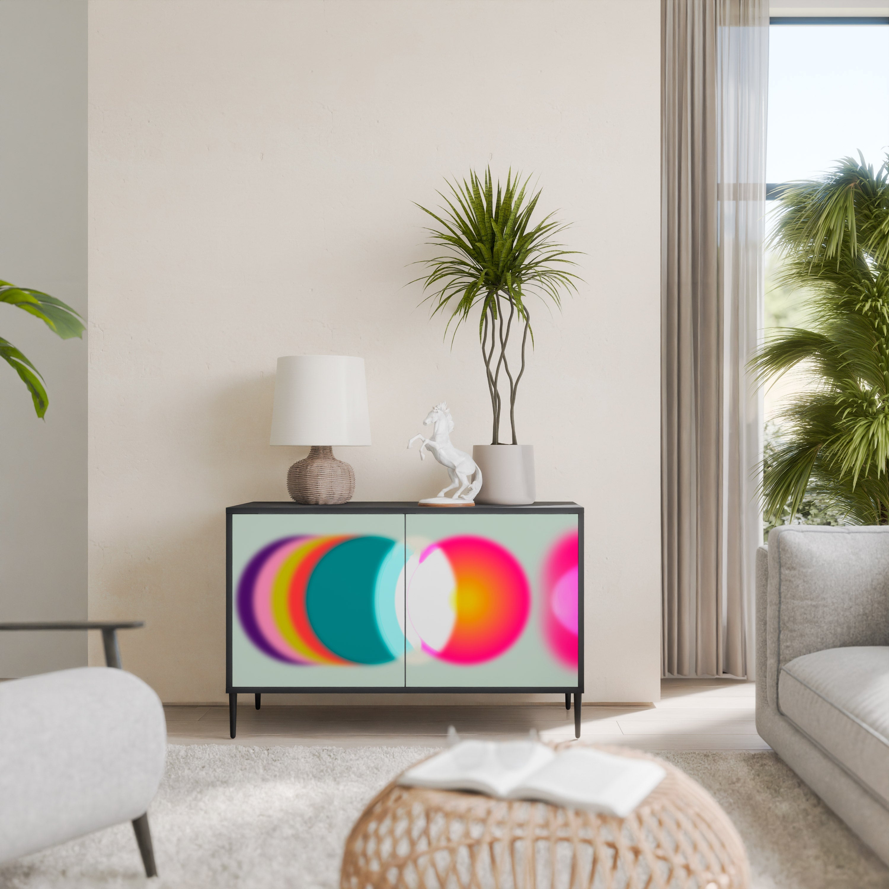 Buffet 2 portes SYMPHONY OF COLORS en finition noire