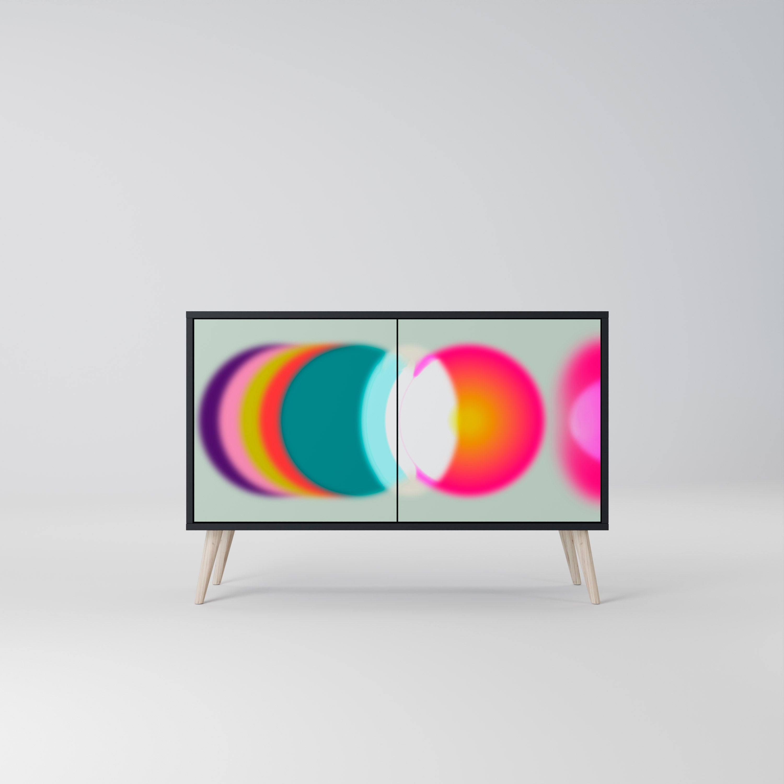 Buffet 2 portes SYMPHONY OF COLORS en finition noire