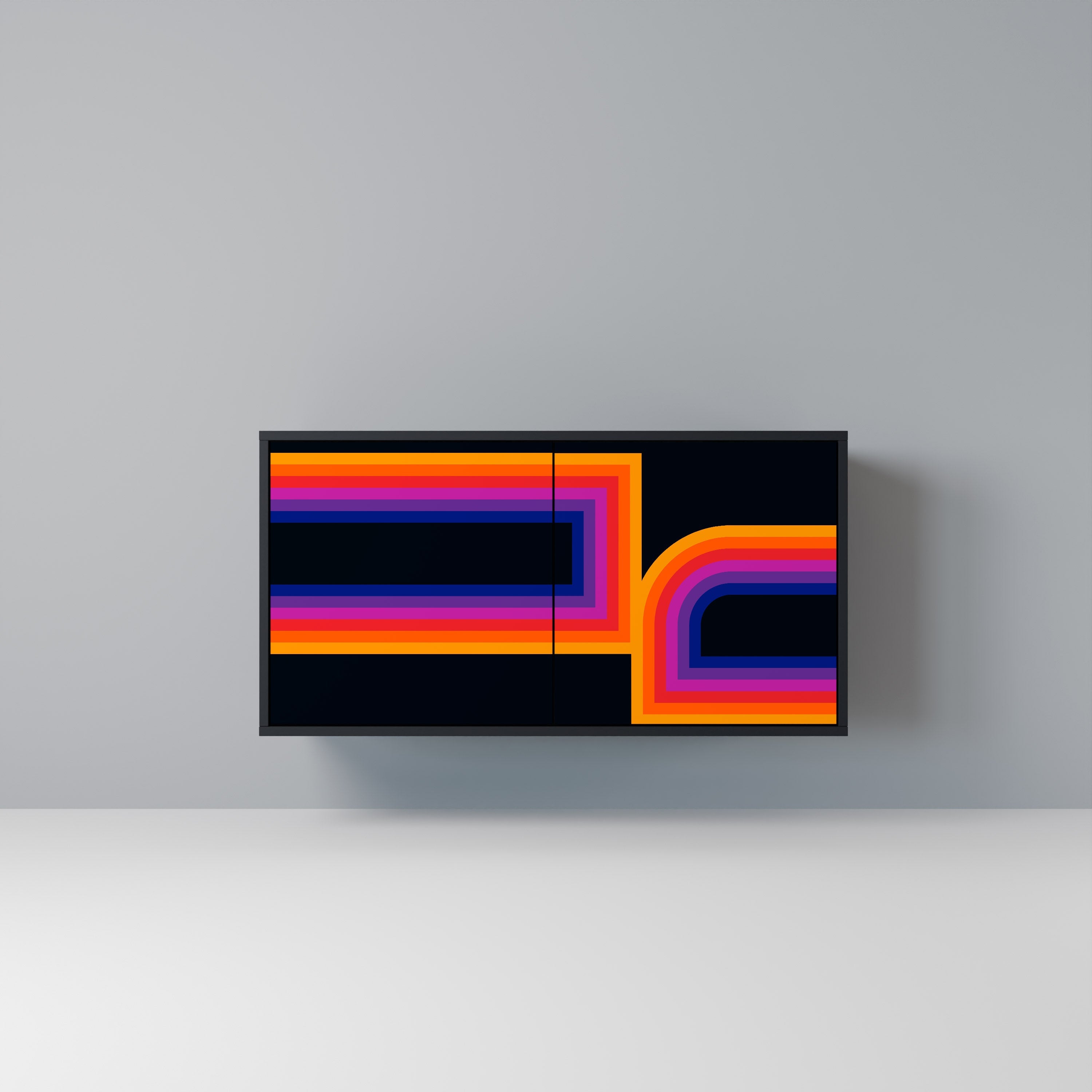 Buffet 2 portes BLINDED BY THE LIGHTS en finition noire